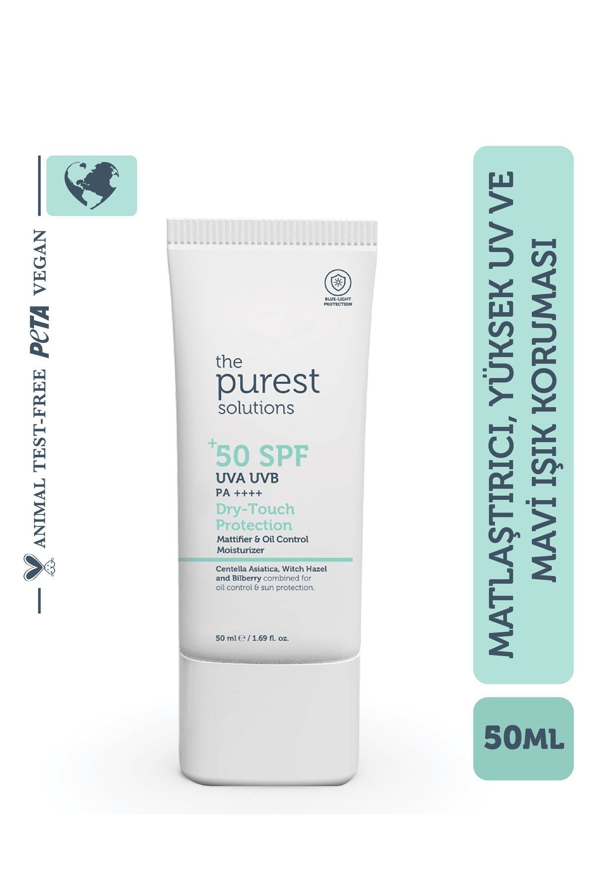 The Purest Solutions Yağlı Ve Karma Ciltler Için Matlaştırıcı Güneş Koruyucu Krem Spf 50, 50 Ml.