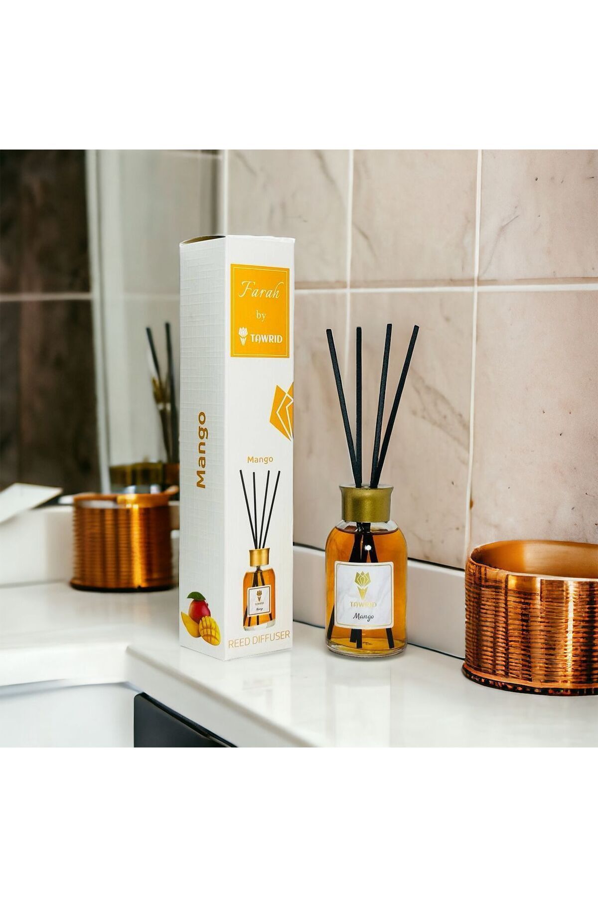 TAWRİD Farah(MANGO) Yuvarlak Bambu Çubuklu Oda Kokusu 100ml