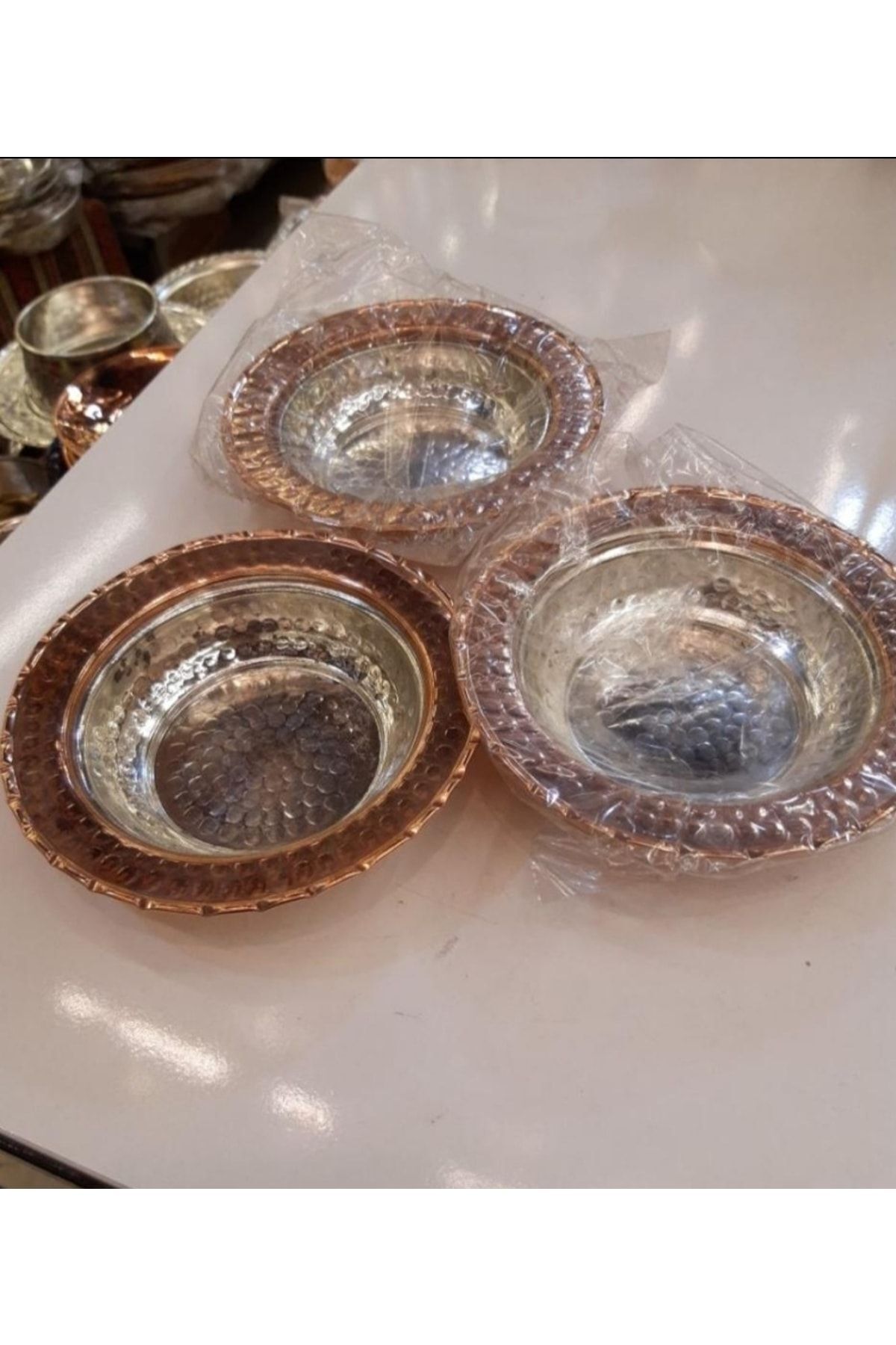 Zinnun Bakır Tabak Seti 3.lü 11.5 Cm