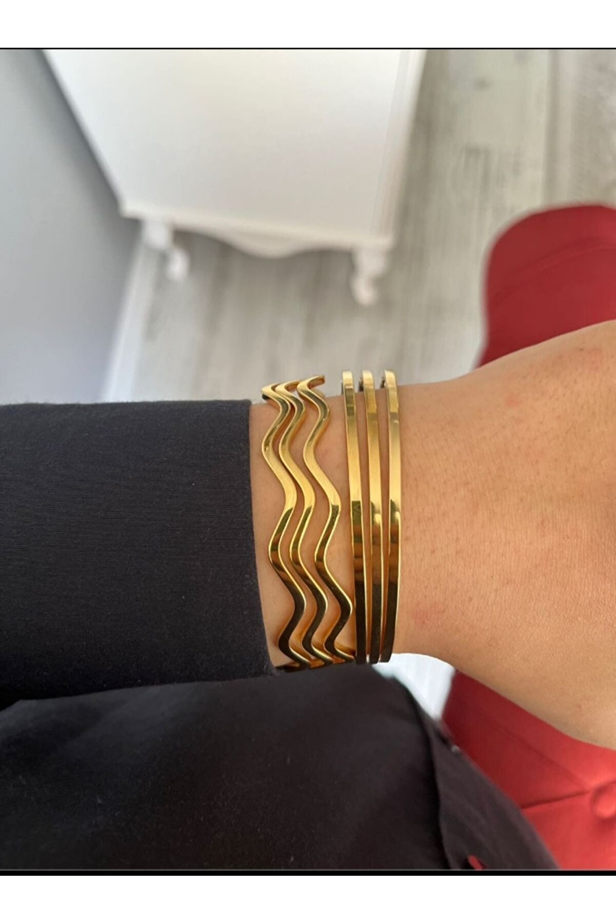 zeynep Z&D 316L Gold Stainless Steel 6-Piece Ajda Bracelet Set