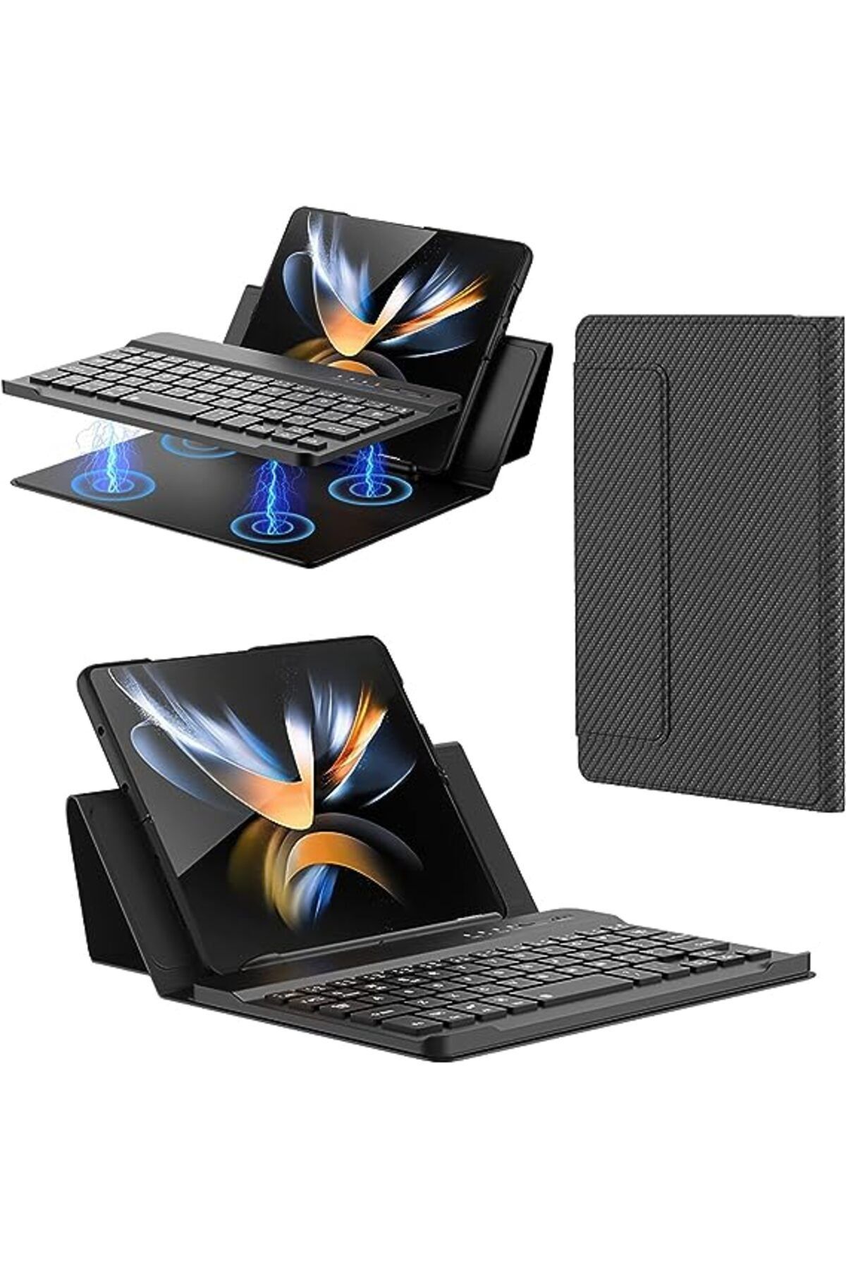 Fogy Galaxy Z Fold 5/6 Uyumlu Standlı Bluetooth Klavyeli Ve Keyboard Kapak