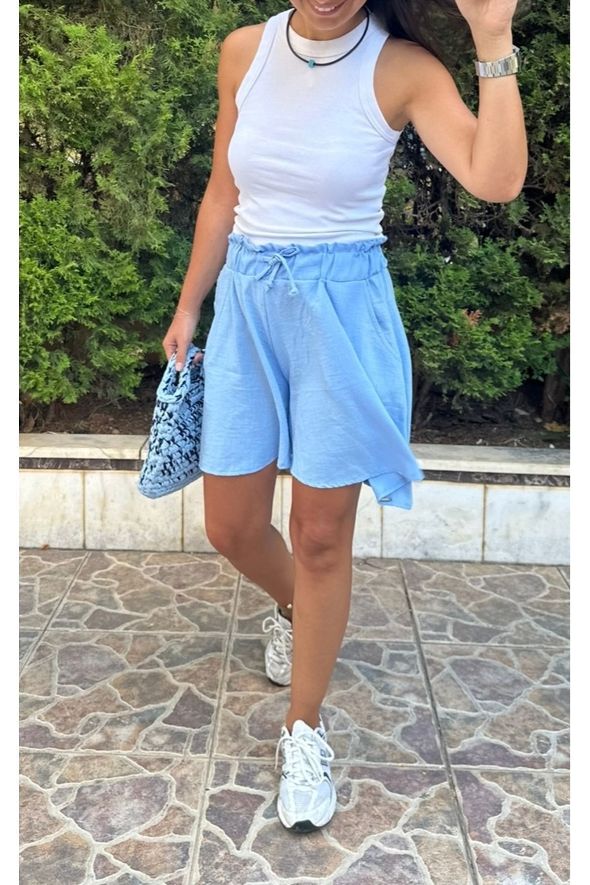 LaSorella Butik KADIN  MAVİ ŞORT