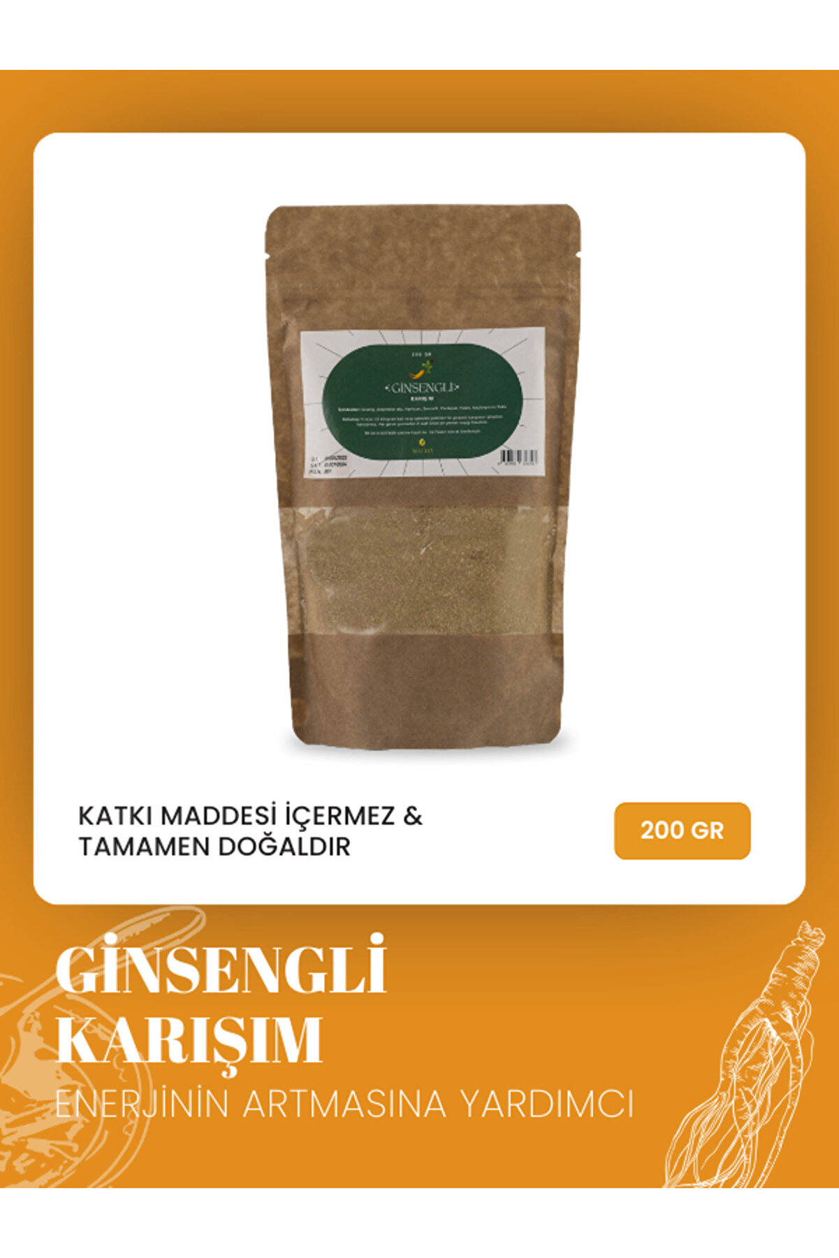 Zeynep Büyükbay Ginsengli Doğal Bitkisel Toz Karışımı 200 Gr. | Doğal Sağlık Ürünleri