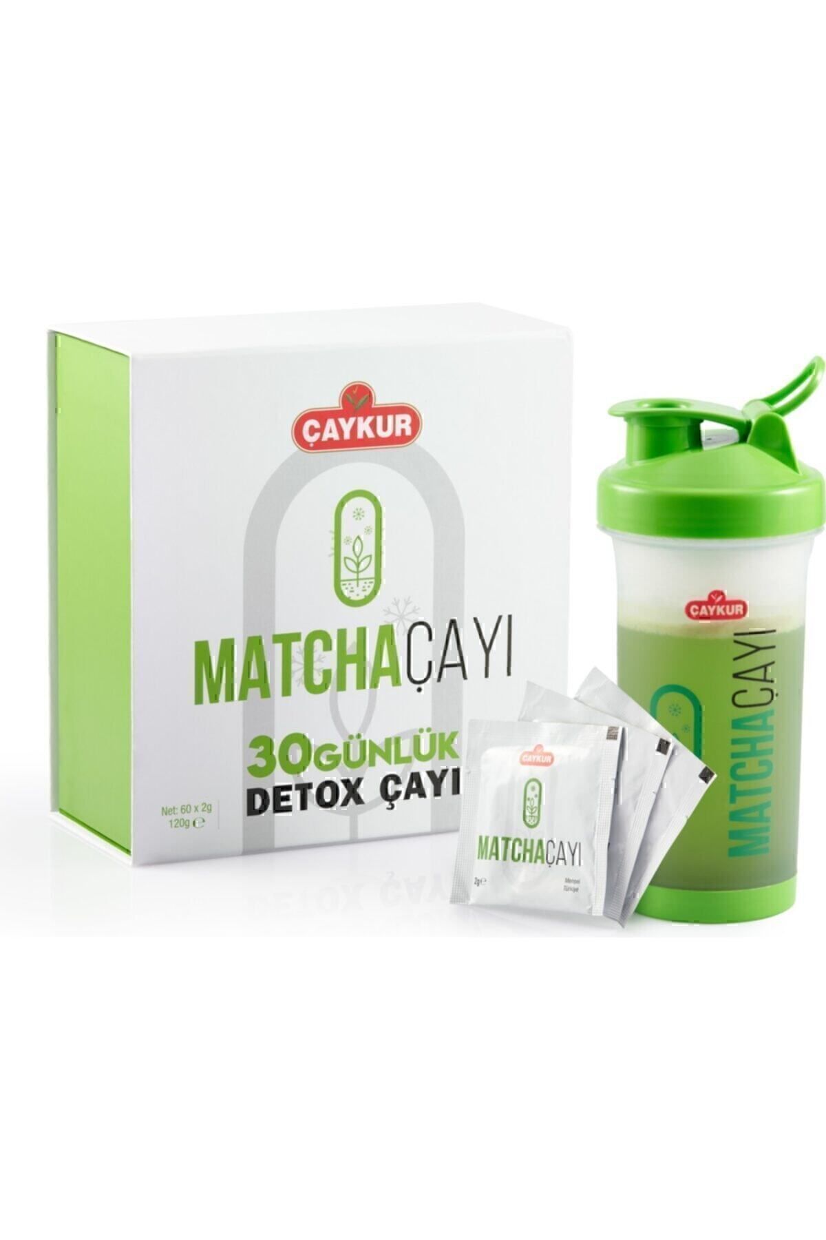 Çaykur Detox Matcha Çayı 30 Günlük 60 Adetx2gr Shaker Hediye