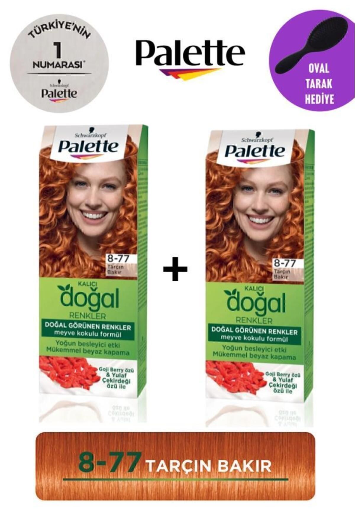 Palette Kalıcı Doğal Renkler 8-77 Tarçın Bakır X 2 Adet + Gliss Tarak