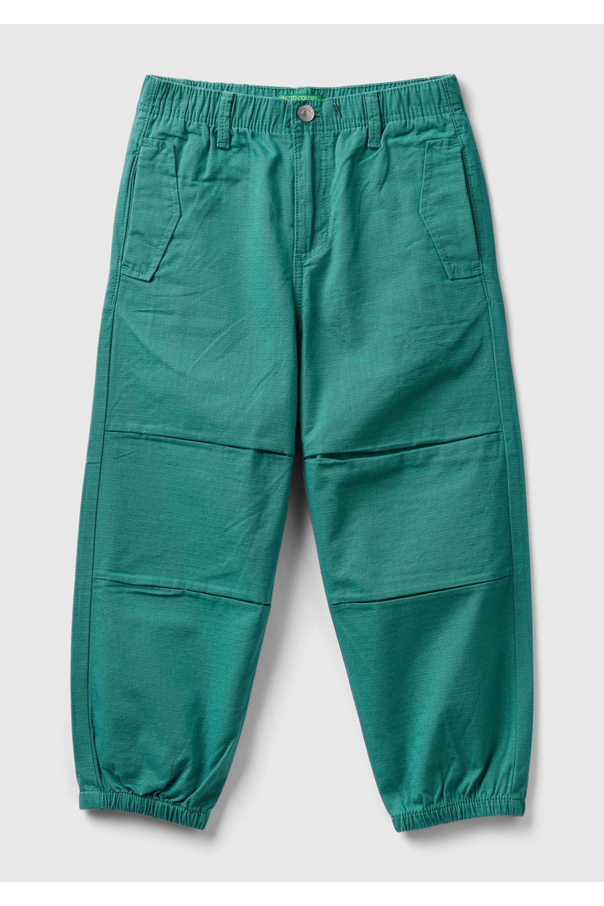 United Colors of Benetton Erkek Çocuk Yeşil Gadget Detaylı Paça Beli Büzgülü Kemer Delikli Pantolon