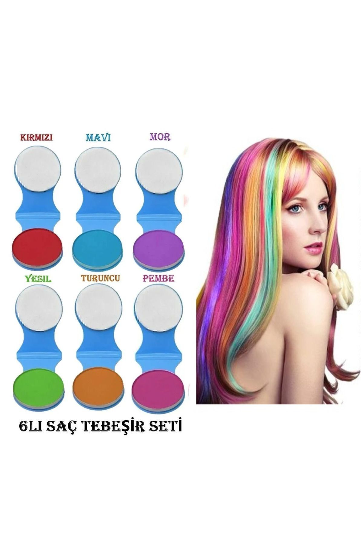 NİYENABEAUTY Niyenabeauty 6lı Saç Tebeşiri Saç Boyası Seti