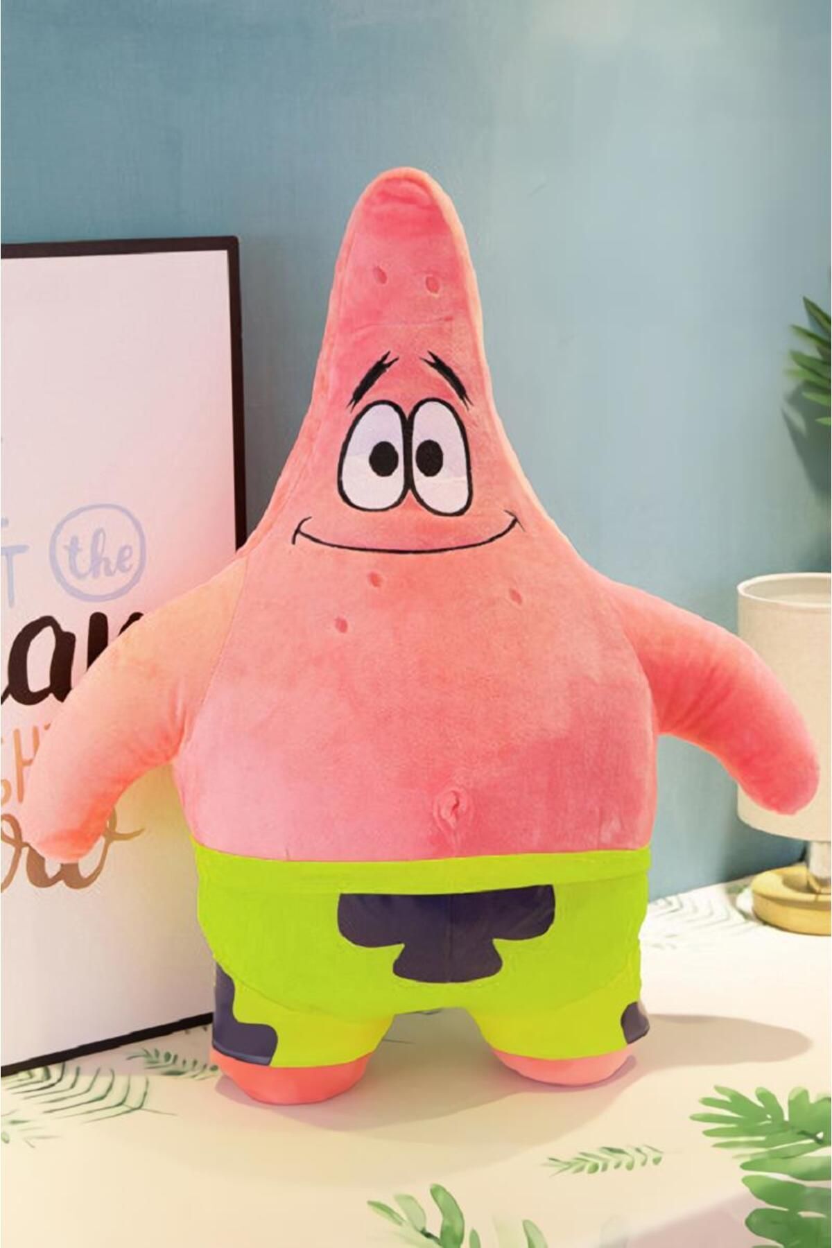 e-life shop Ithal Kumaş Sünger Bob Patrick Yıldız Karakter Figür Peluş Oyuncak Oyun & Uyku Arkadaşı 30 Cm.
