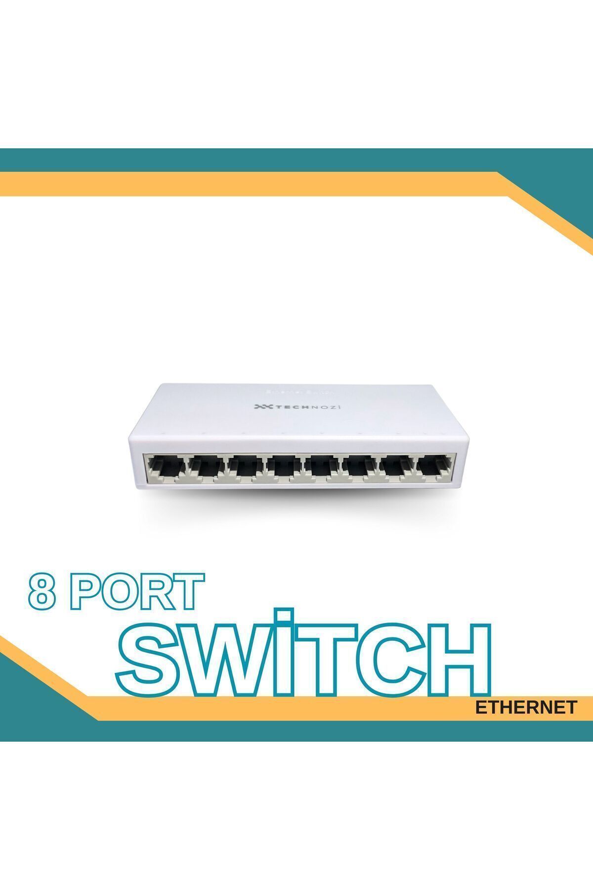 technozi 8 Port 10 / 100 Mbit Internet Hub Hup Çoğaltıcı Ethernet Switch Kablo Dağıtıcı Splitter
