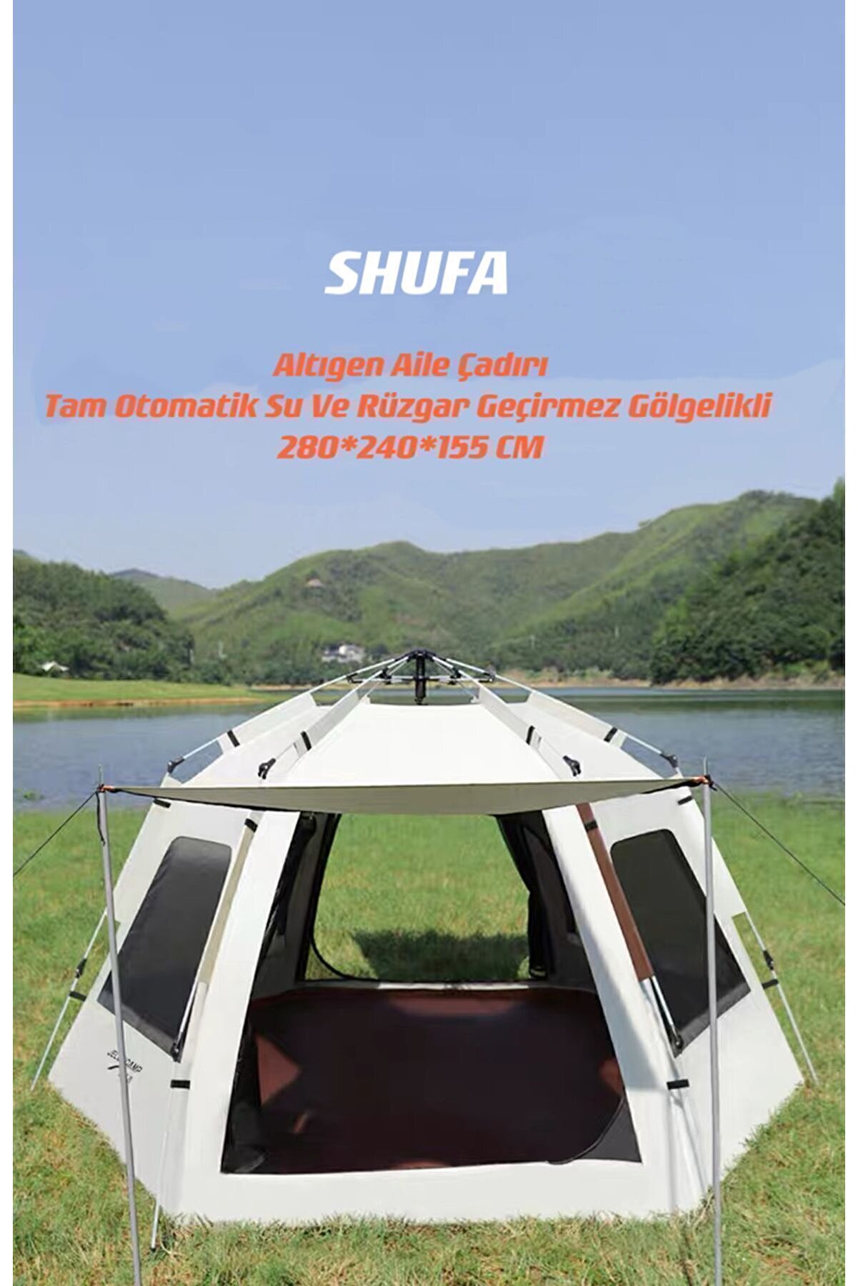 SHUFA Tam Otomatik 6 Kişilik Aile Çadırı - Su ve Rüzgara Dayanıklı