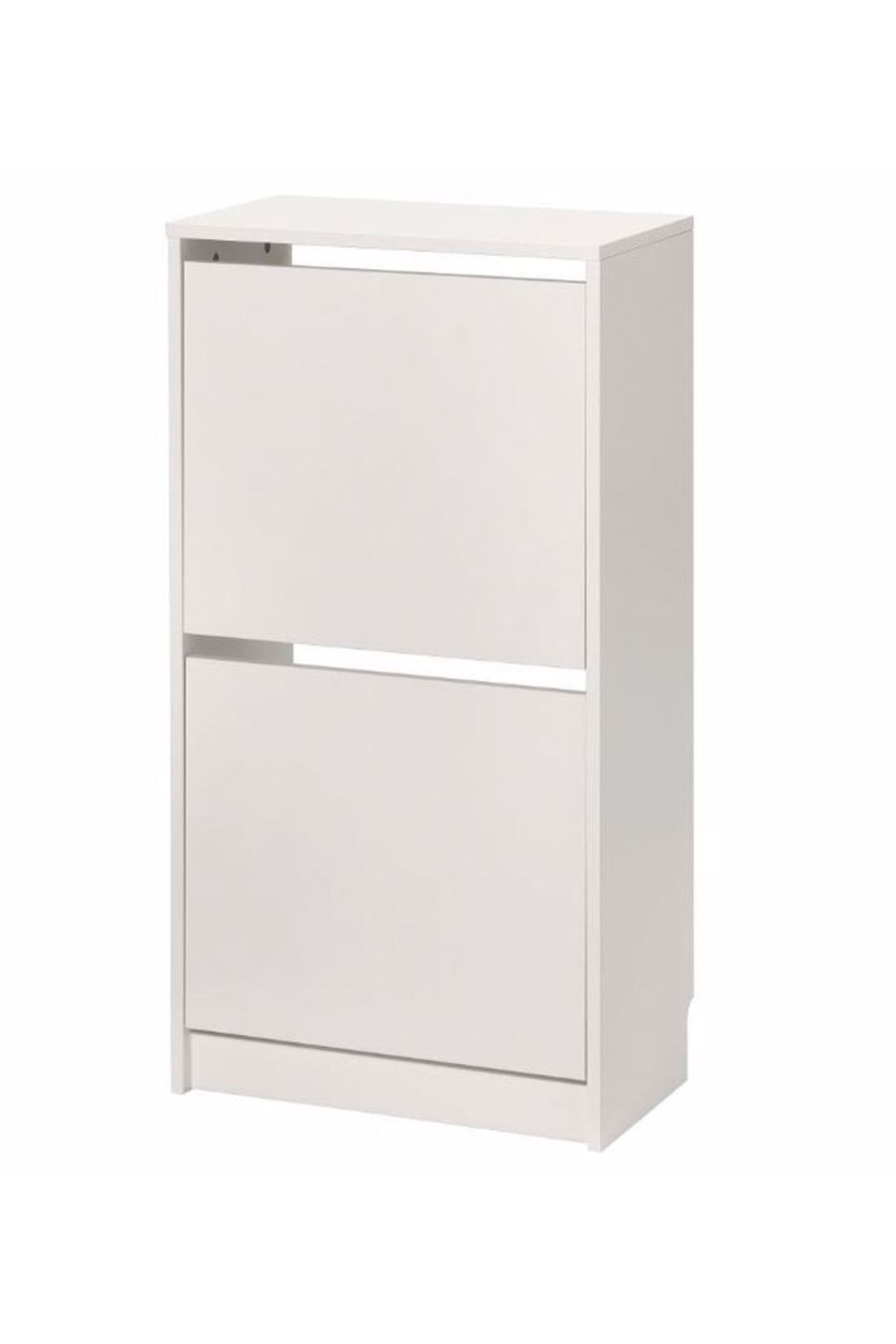 IKEA Beyaz Bıssa Ayakkabı Dolabı, Beyaz, 49x28x93 Cm, 2 Bölmeli 49 cm Suntalam 2 Kapaklı 93 cm 28 cm