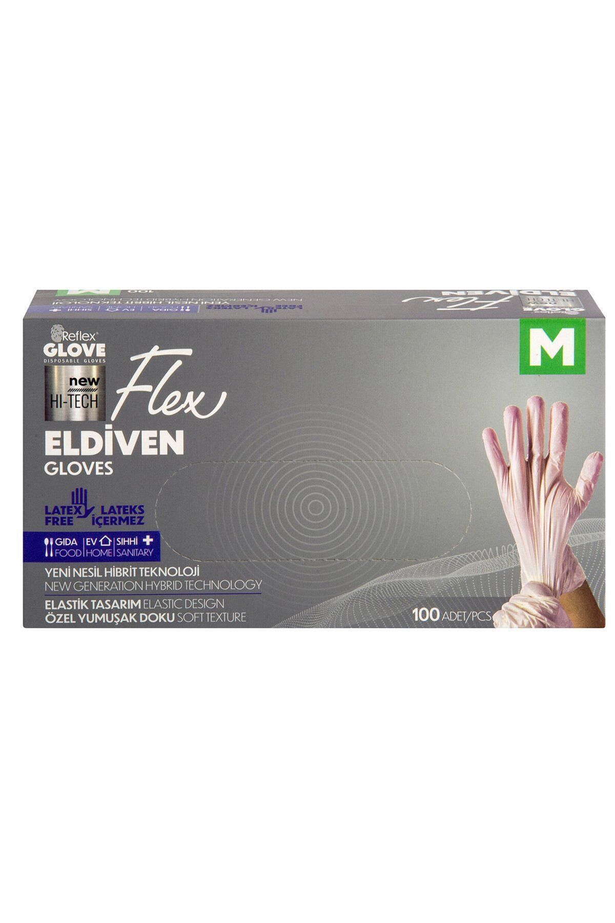 Reflex Flex Eldiven Flex Eldiven Krem M Beden 100'lü