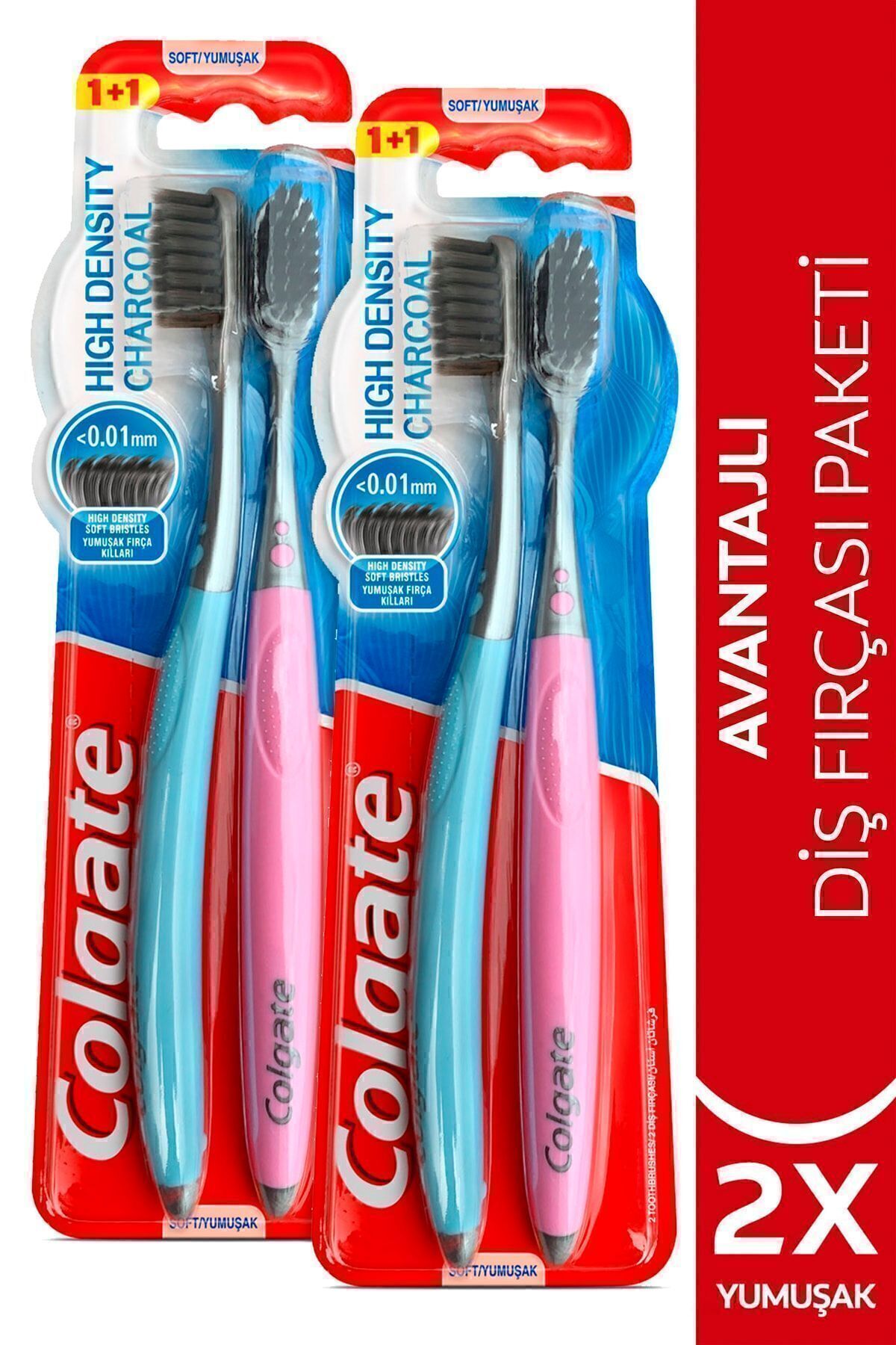 Colgate High Density Charcoal Yumuşak Fırça 1+1 x2 Adet