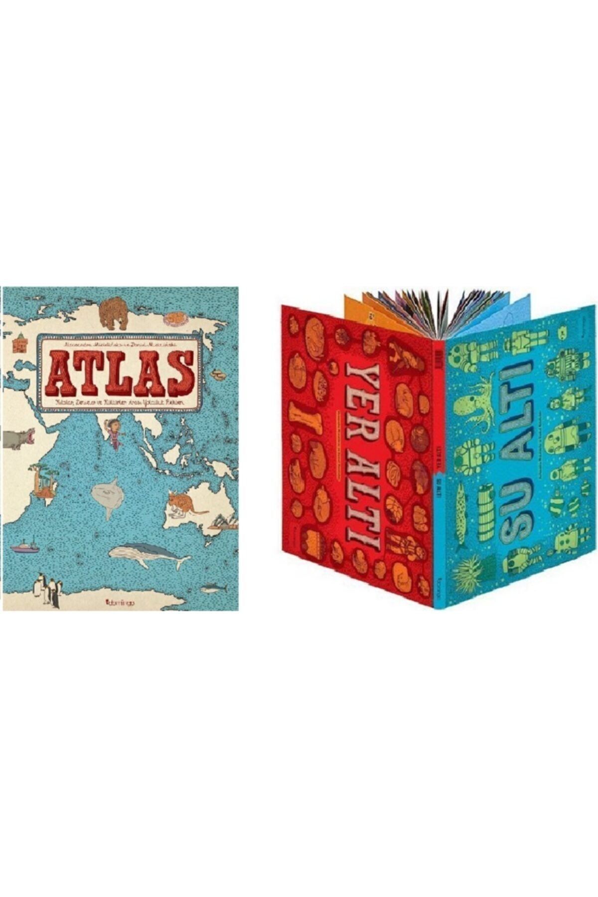 Domingo Yayınevi Atlas Kıtalar Denizler Kültürler Arası Yolculuk Rehberi + Yer Altı - Su Altı - Daniel Mizielinska