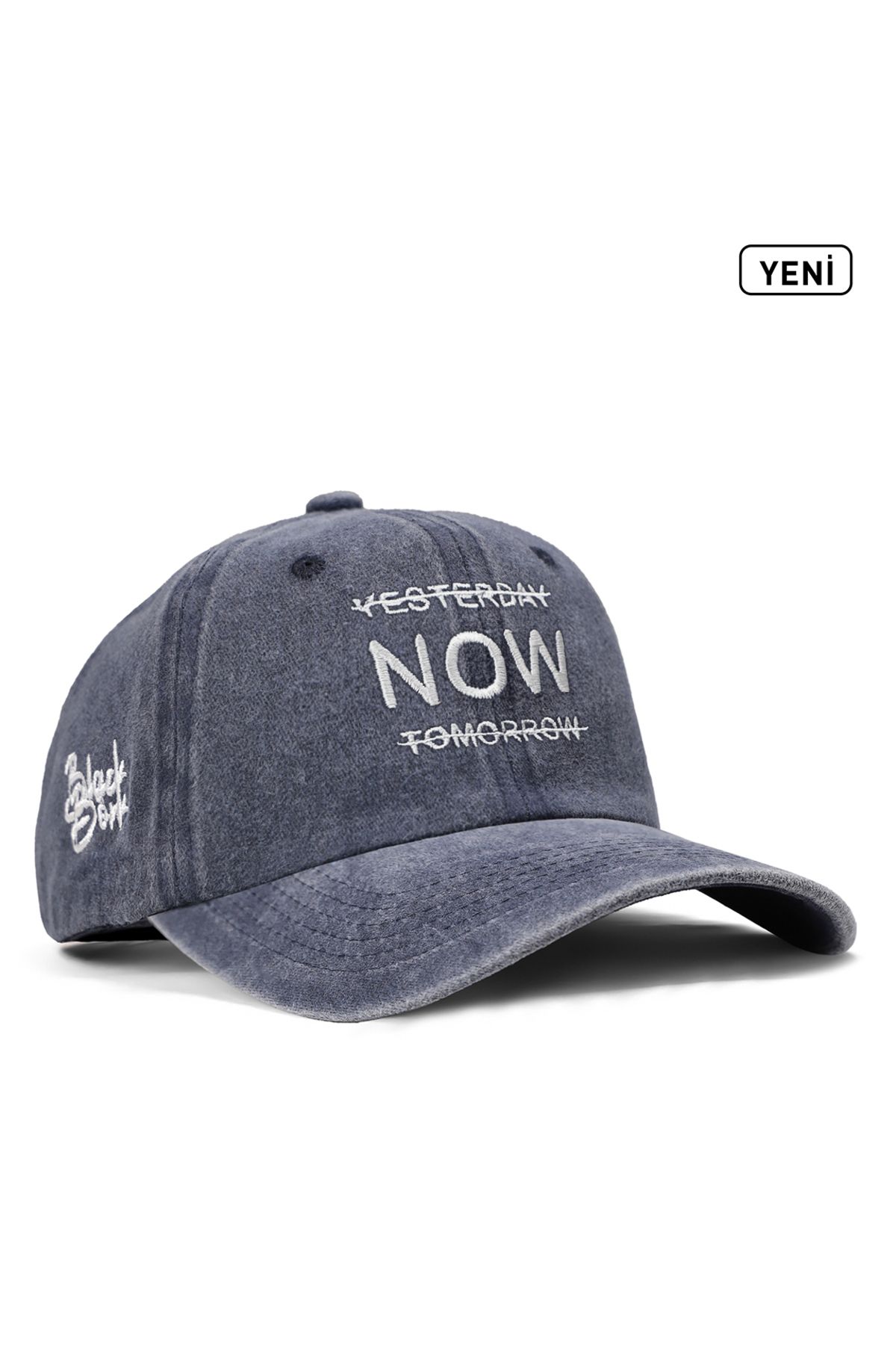 BlackBörk Vintage (Eskitme) Baseball Unisex Lacivert Şapka (Cap)