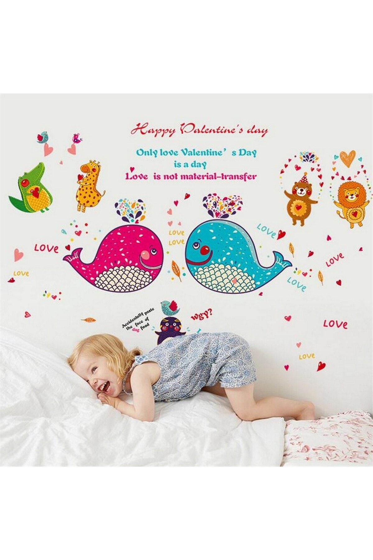 CRYSTAL KIDS Sevimli Aşık Hayvanlar Bebek Ve Çocuk Odası Duvar Dekoru Sticker