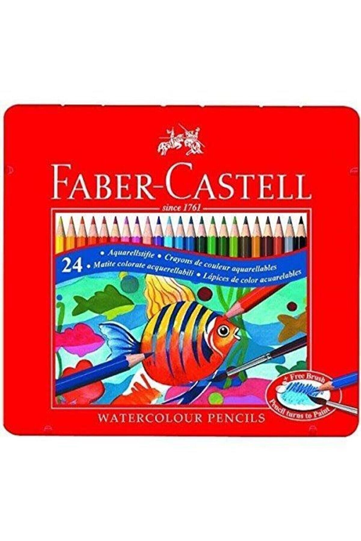 Faber Castell Metal Kutu Aquarel Boya Kalemi 24 Renk