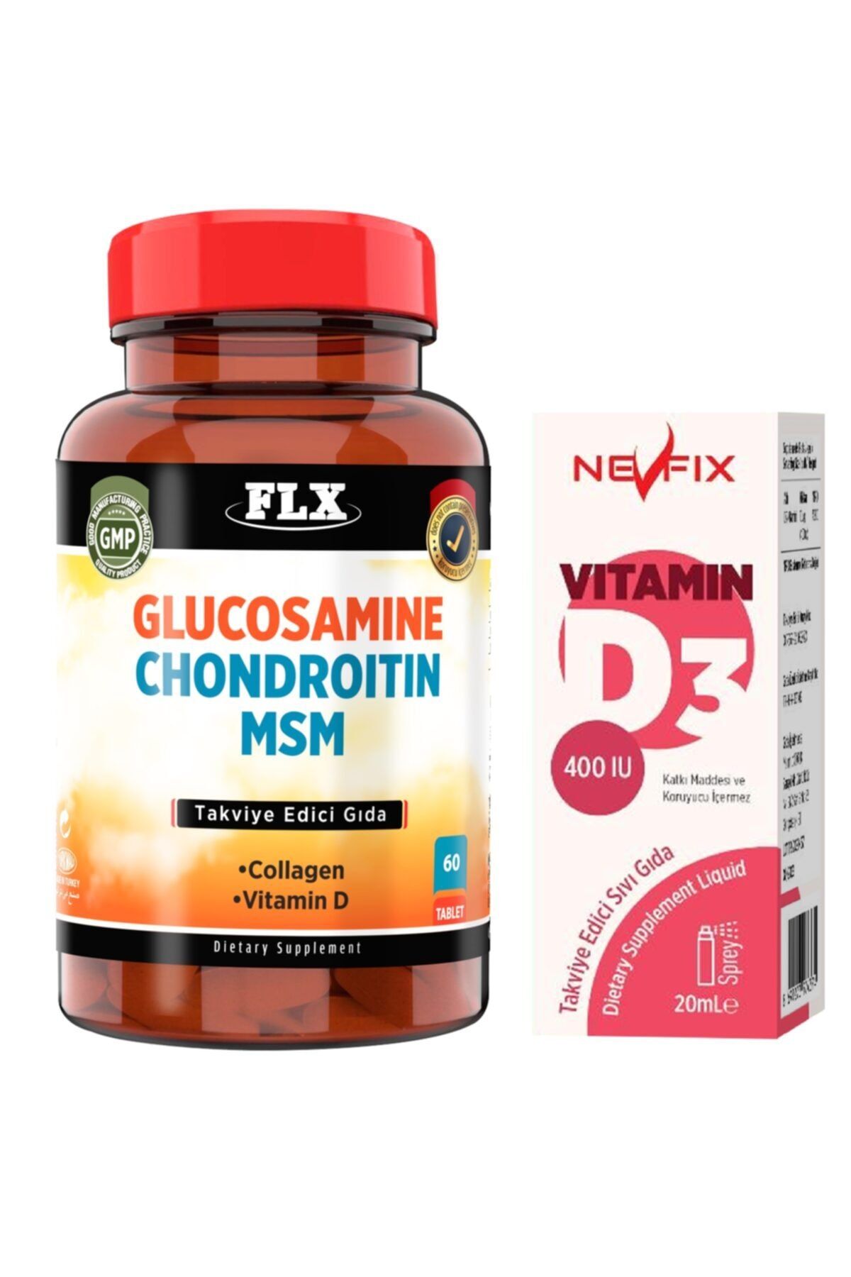Nevfix Glukozamin Kondroitin Msm Vitamin D Collagen 60 Tablet D3