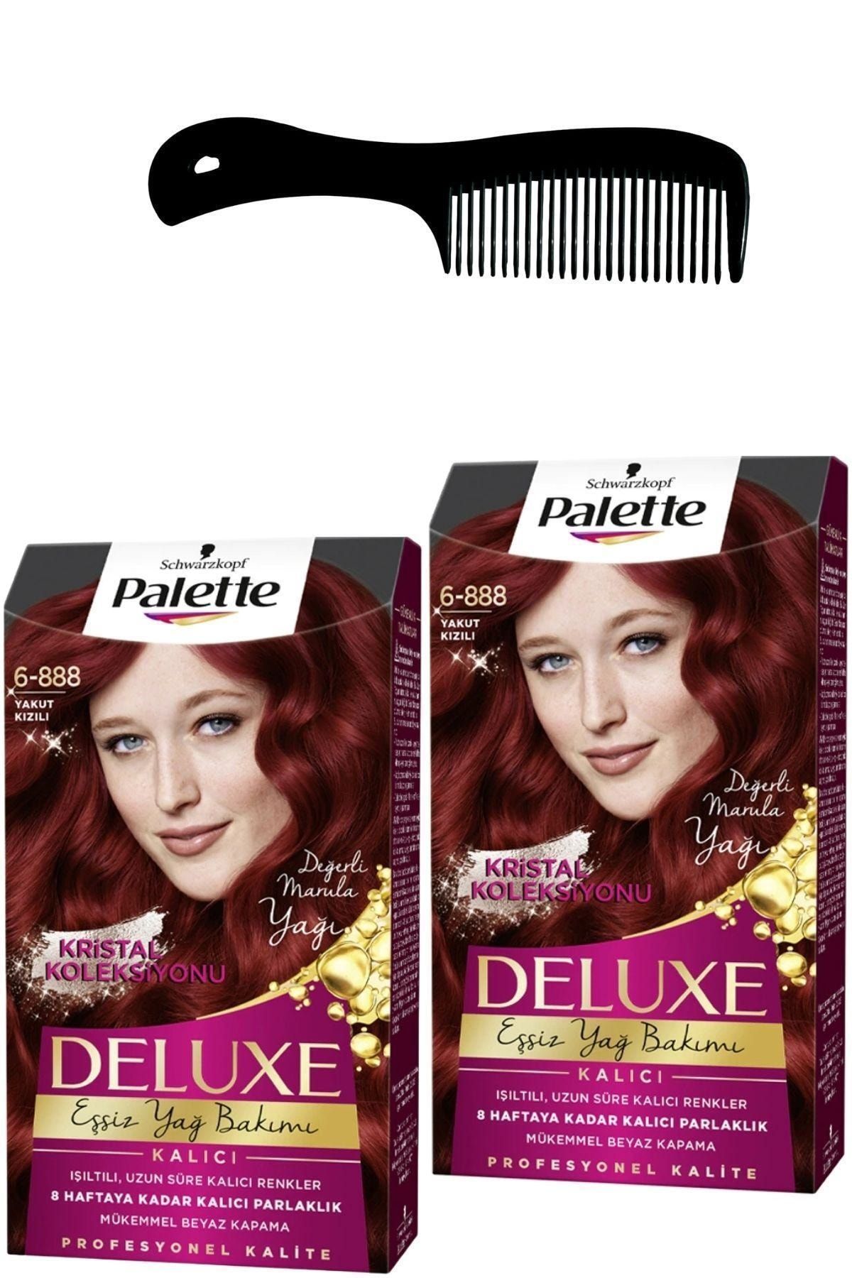 Palette Deluxe Saç Boyası 6-888 Yakut Kızılı X 2 Adet + Saç Açıcı Tarak
