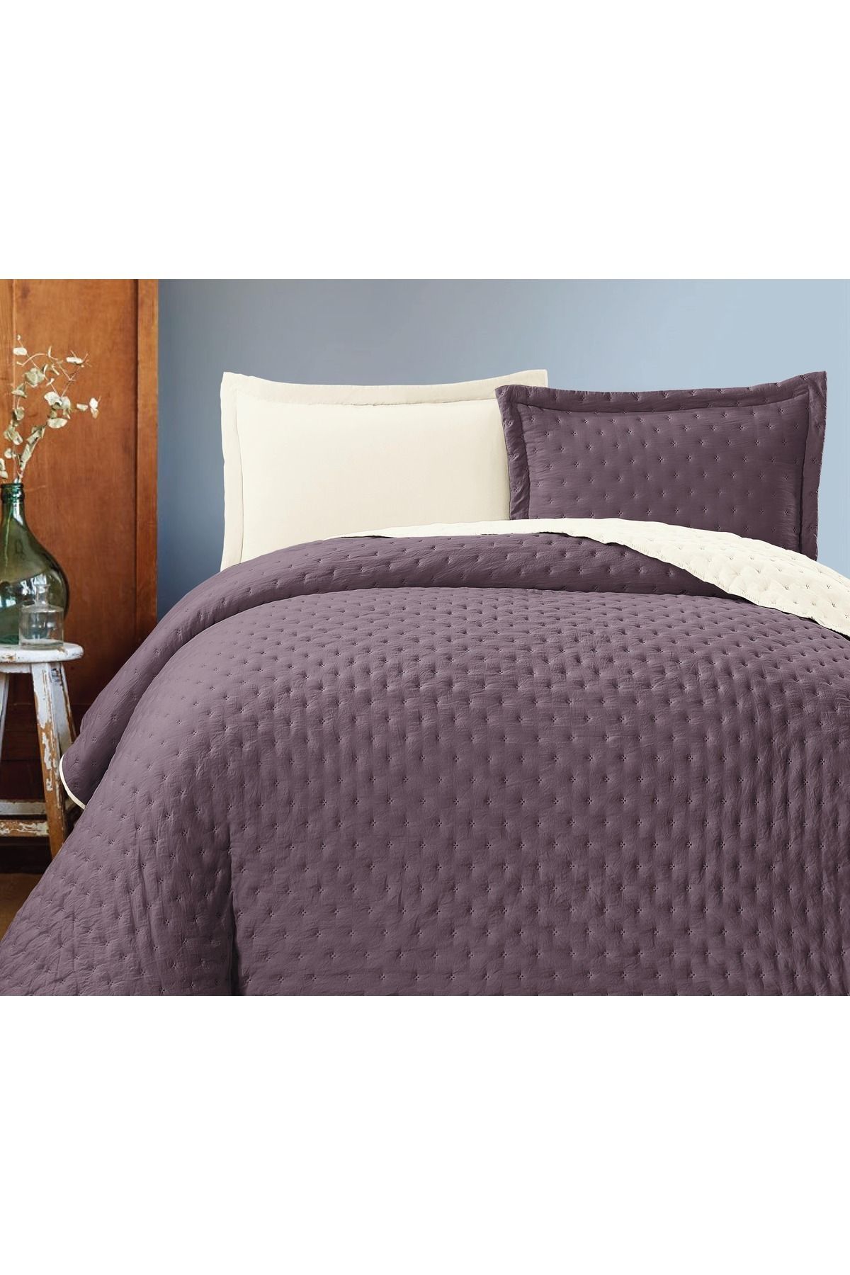 Bella Home Washed Soft Çift Taraflı Yatak Örtüsü Seti