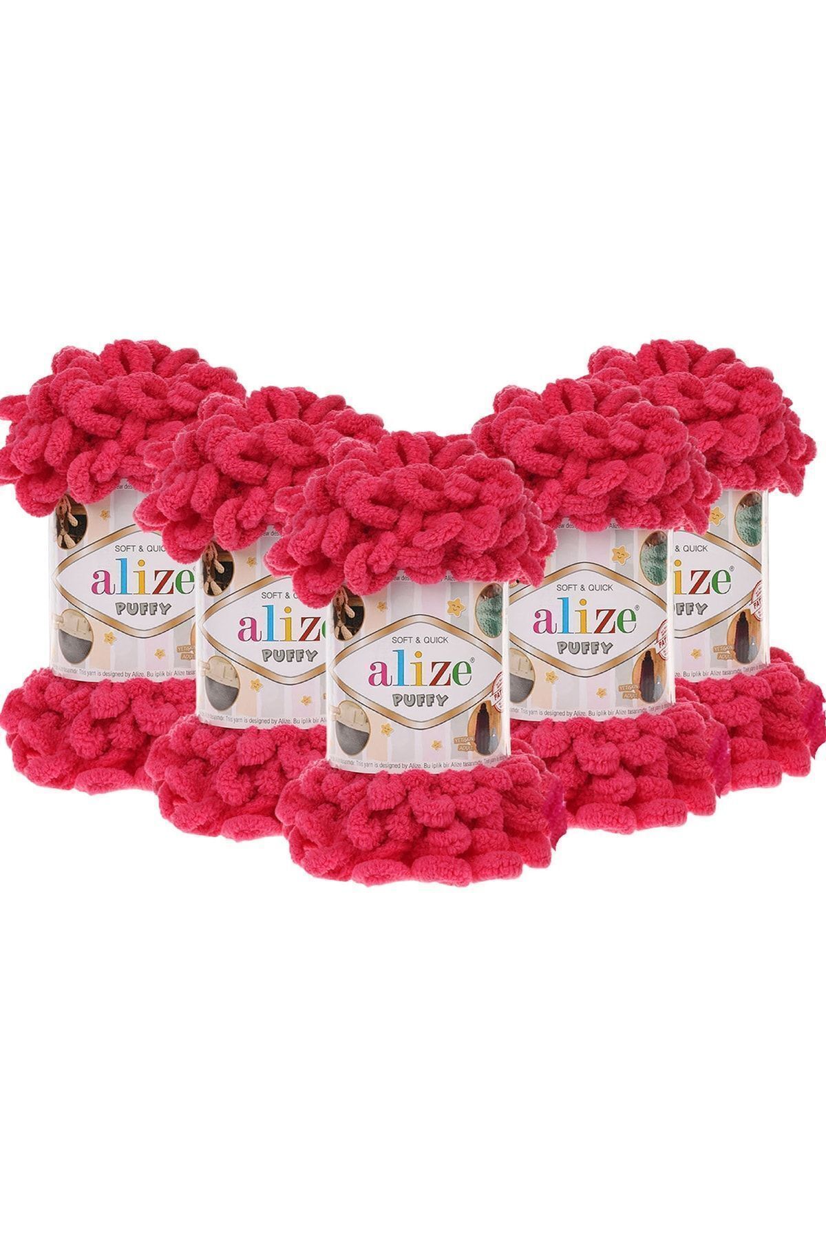 Alize El Örgü Ipliği 5'li Paket - 149 Fuşya - 100 Gr. 9 Mt. Parmak Örgü Ipi