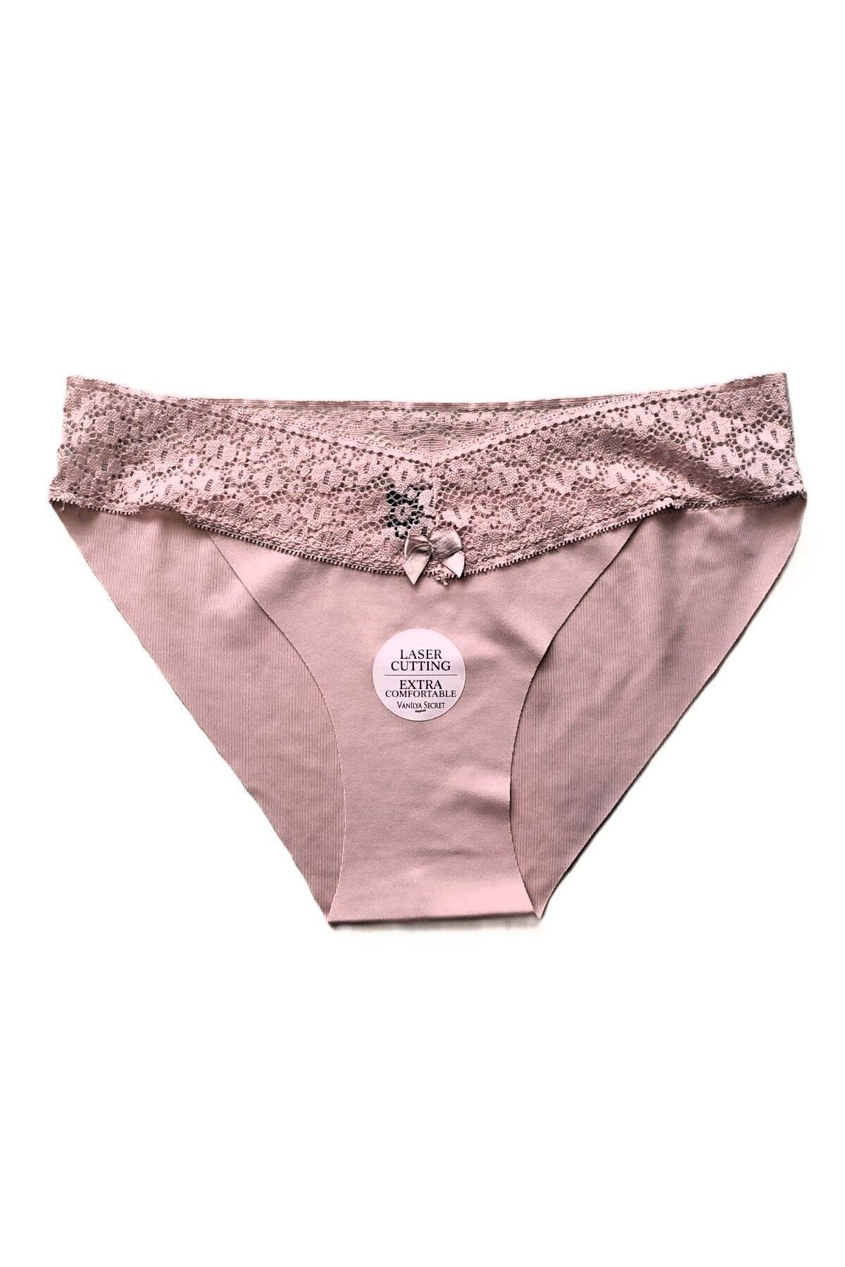 Vanilya Secret Rahat Kesim Iz Yapmaz Dantelli Pudra Kadın Slip Külot