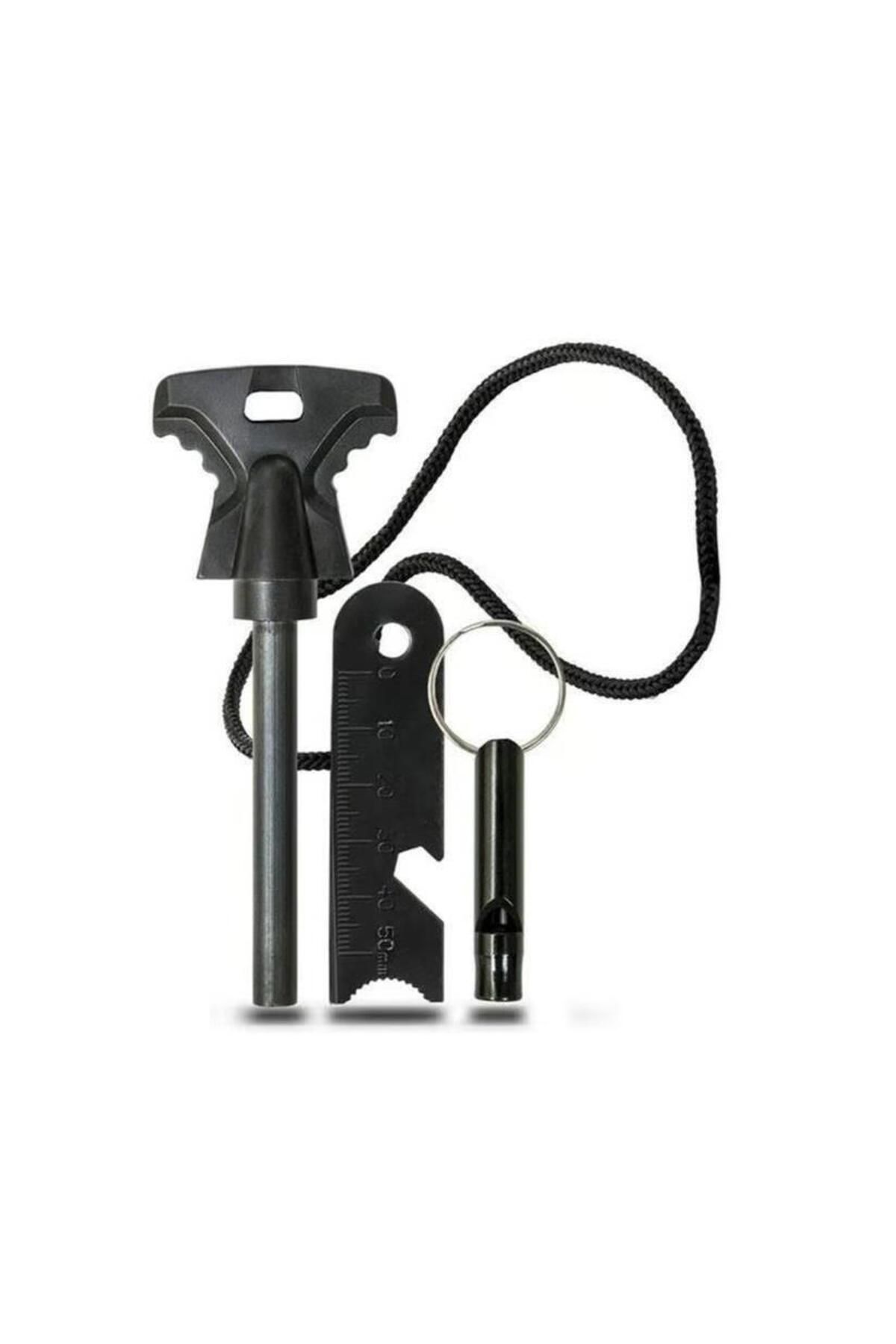ZhlTools Acil Durum Magnezyum Çubuk Çakmak Taşı Hayatta Kalma Ateş Başlatıcı Çakmak Kiti ve Düdük