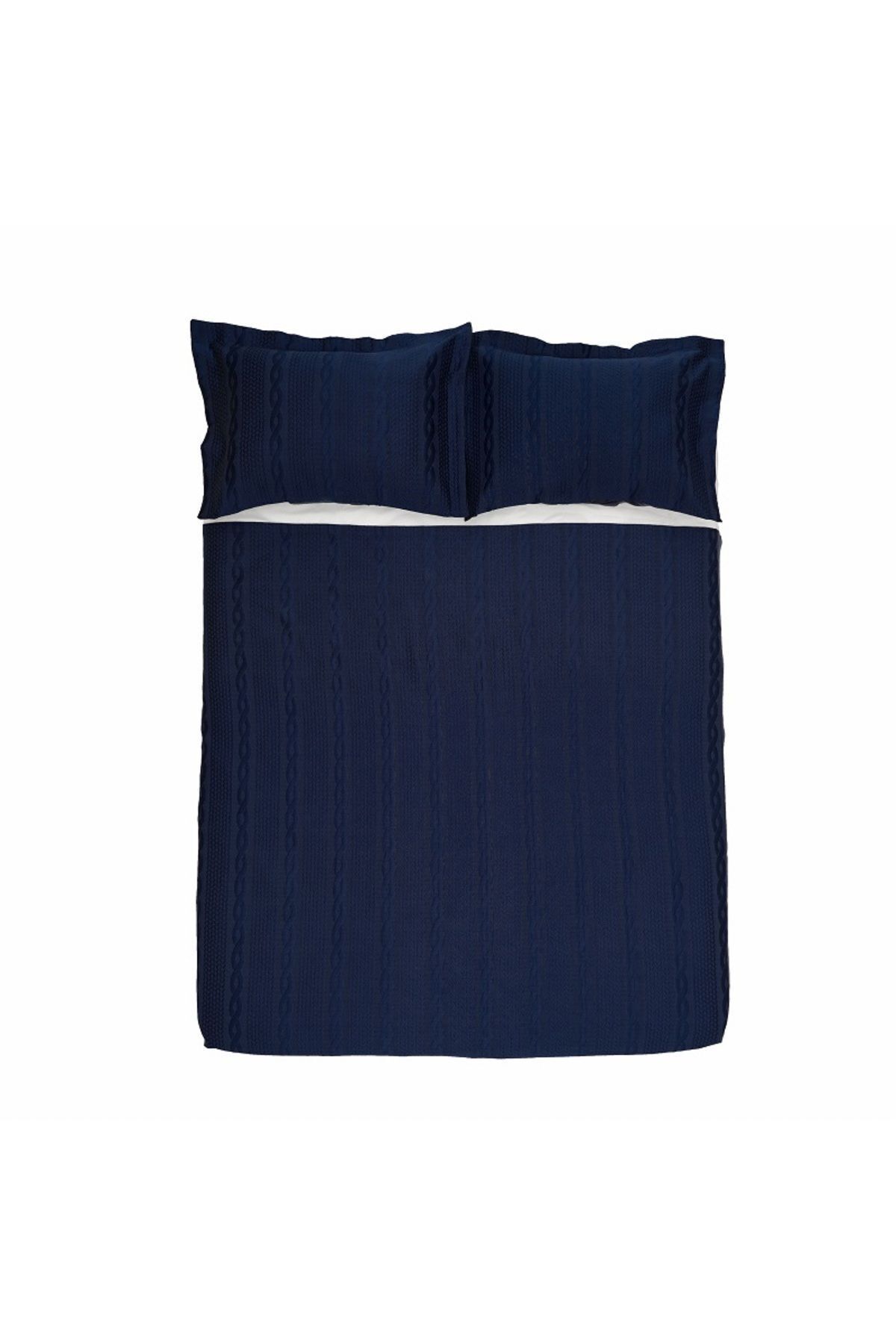 Nautica Home Rope Tek Kişilik Yatak Örtüsü Seti Navy