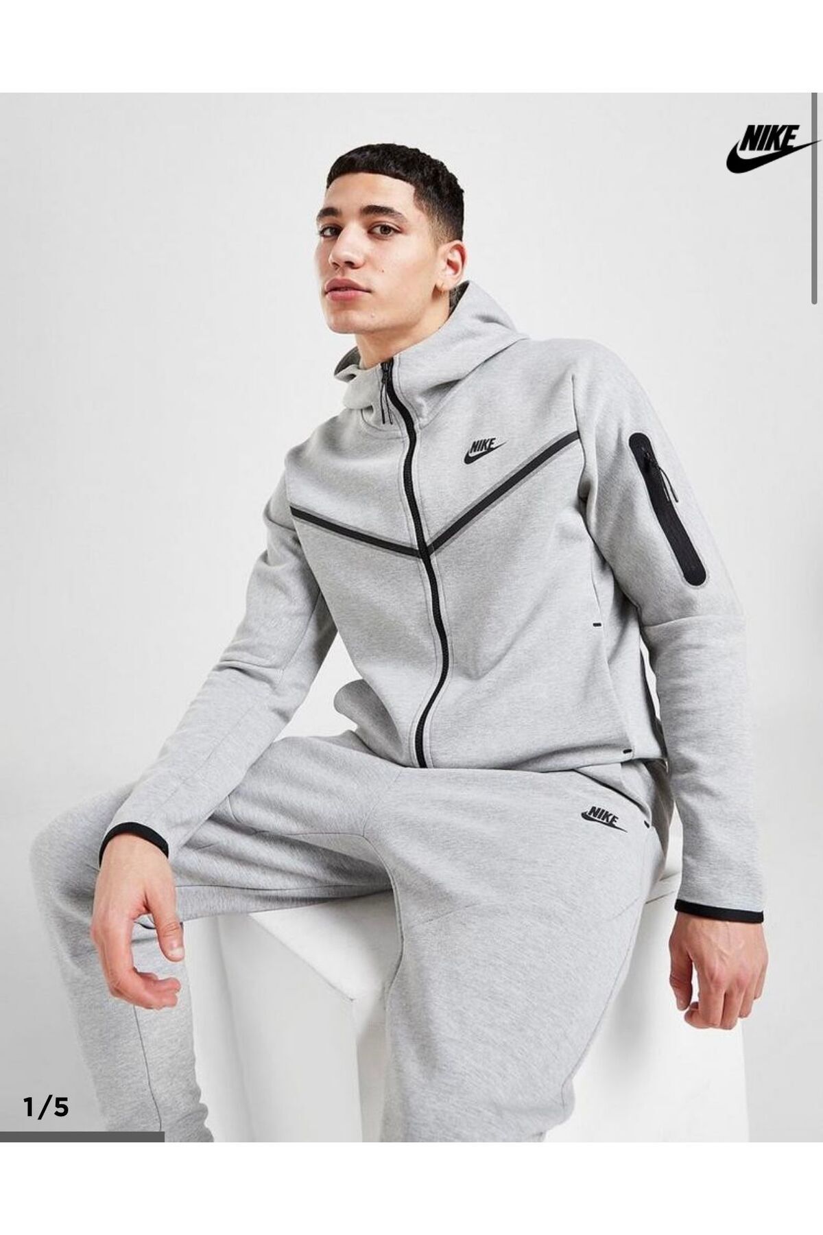 Nike Sportswear Tech Fleece Full-Zip Hoodie Gri Erkek Sweatshirt