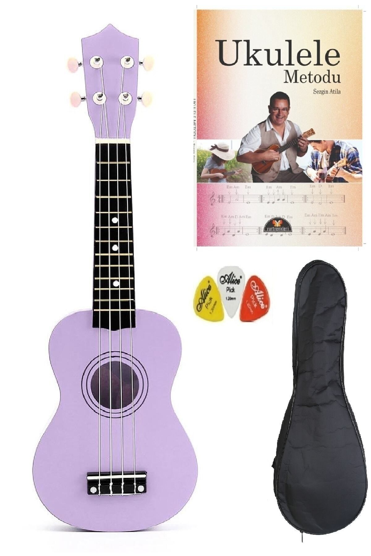 müzikhane Soprano Lila Ukulele+kılıf+metot Ve Pena 54cm