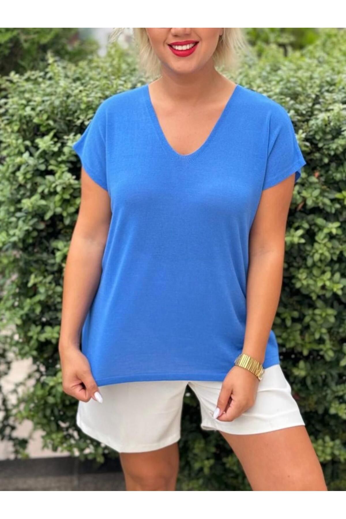 Overbazaar Merserize Bluz & Tunik V Yakalı Bluz S/m L/xl Bluz Tunik