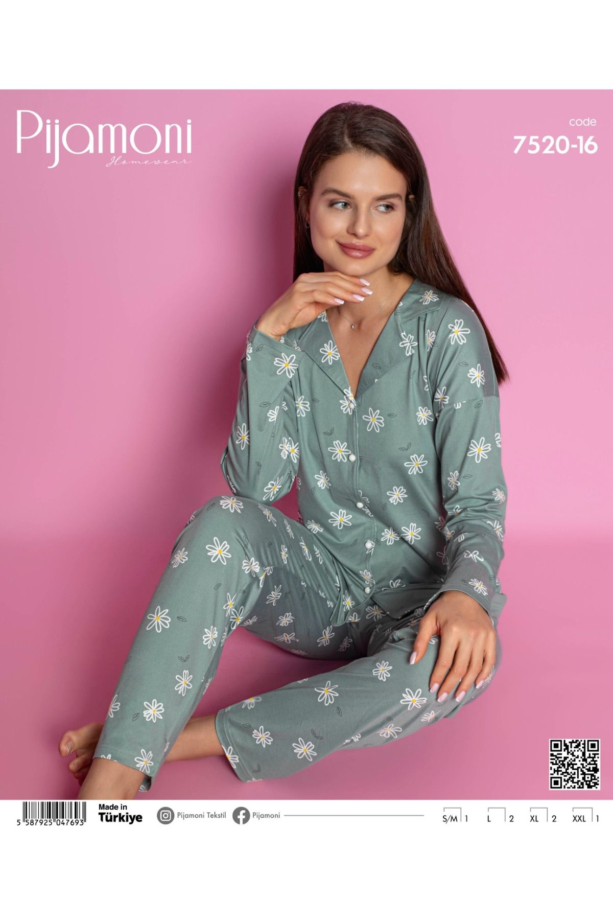 Pijamoni kadın süet pijama takımı