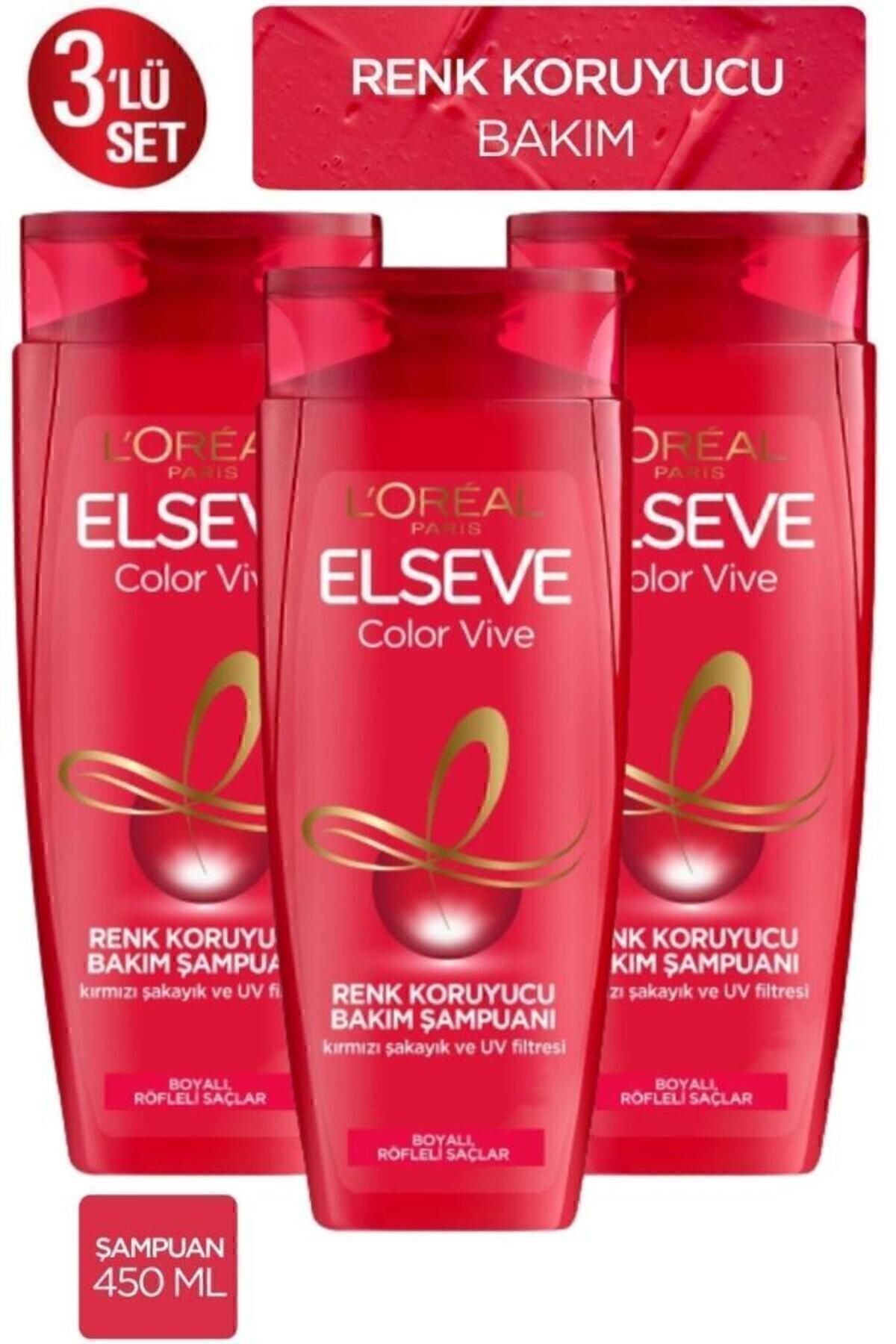 Elseve L'Oréal Paris Elseve Colorvive Renk Koruyucu Bakım Şampuanı 450 ml 3 Adet