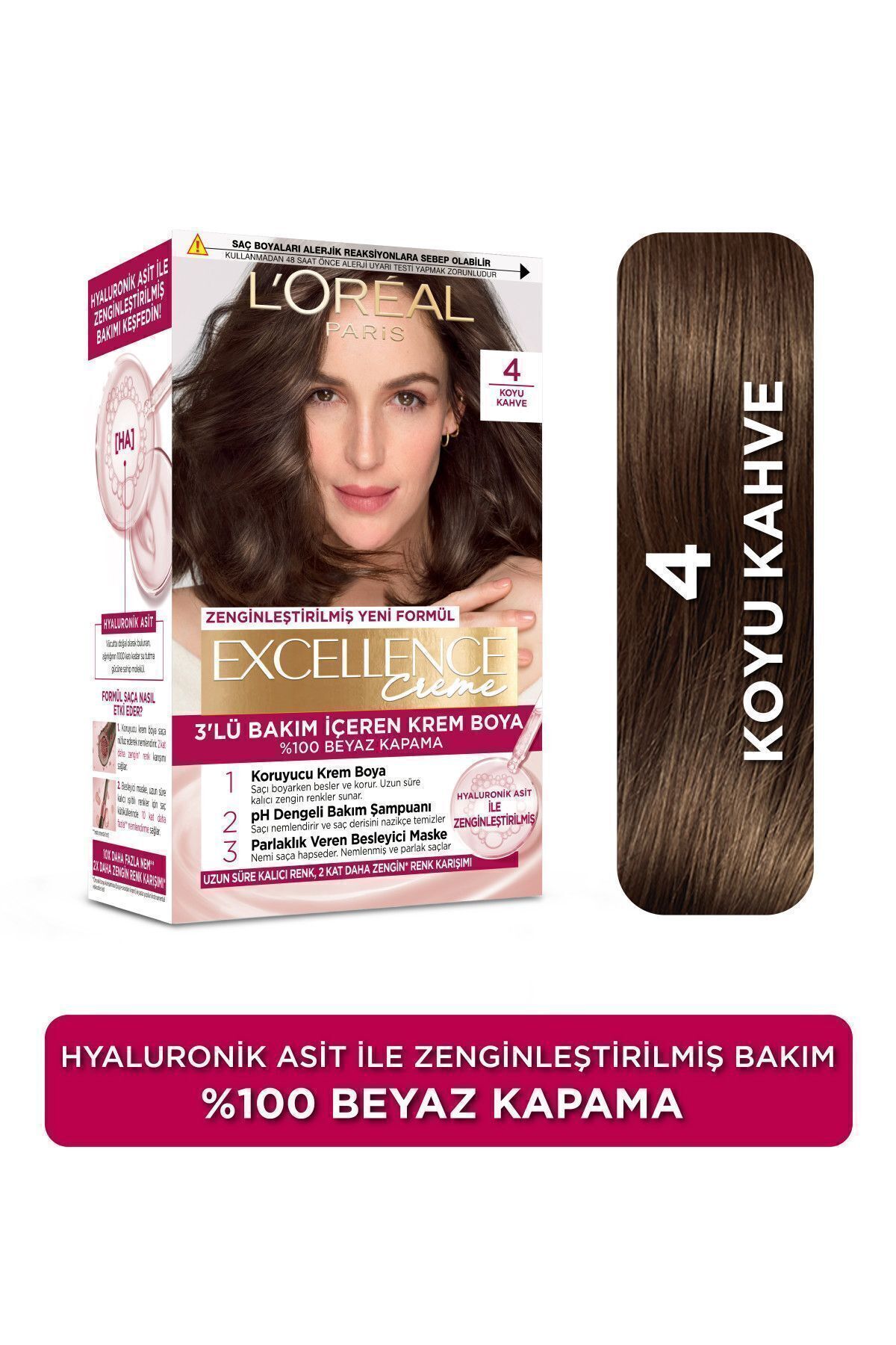 L'Oreal Paris L'Oréal Paris Excellence Creme Saç Boyası - 4 Kahve