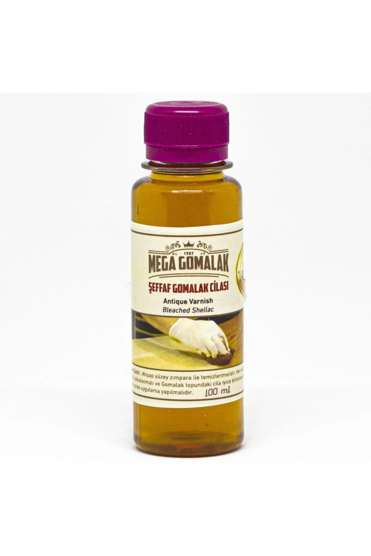 Mega Gomalak Ağartılmış Şeffaf Gomalak Cilası 100 ml