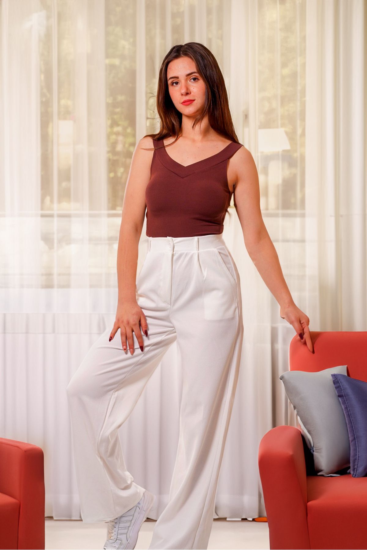 FV Kadın Palazzo Pantolon Oversize  Kesim
