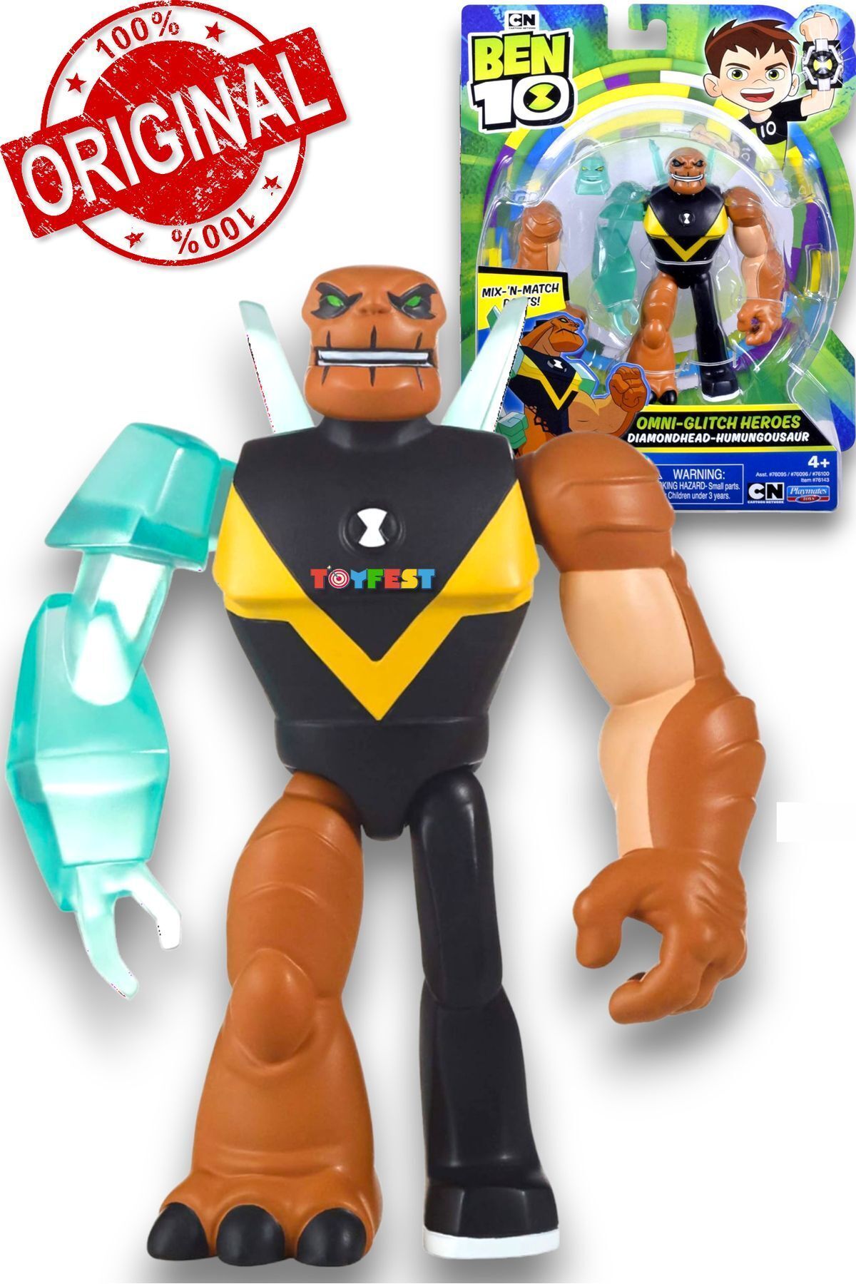 TOYFEST BEN10 Aksiyon Figürler - Diamondhead Humungousaur