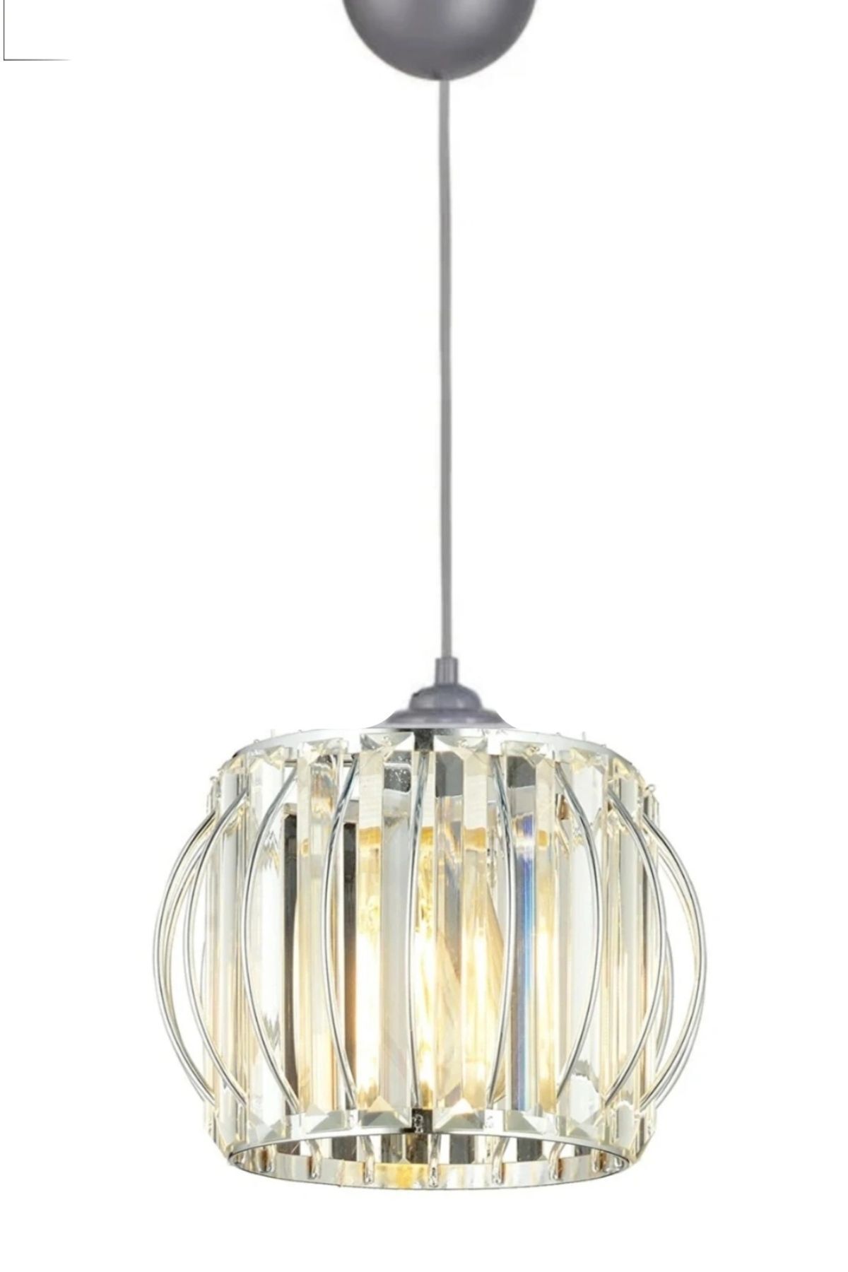 MİNAYS Lüx Modern Kristal Taşlı Krom Avize