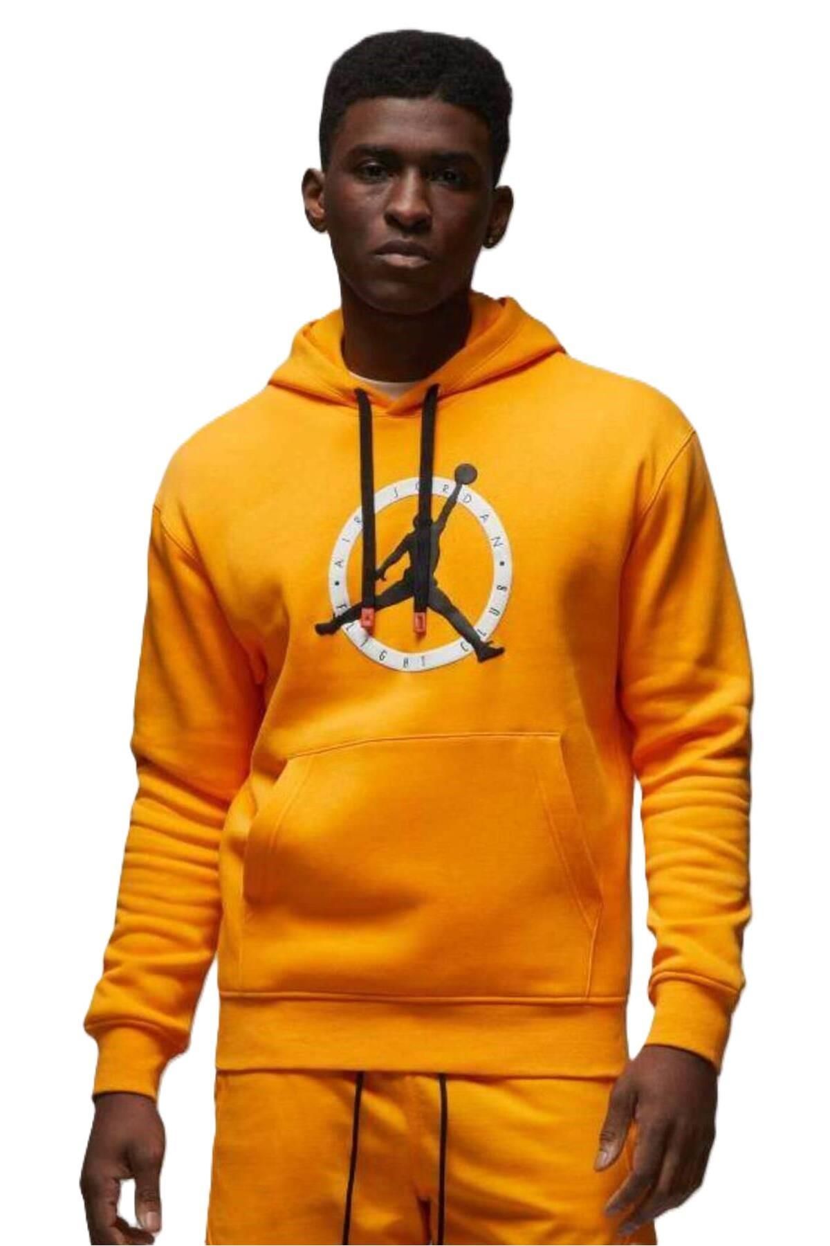 Nike Jordan Flight MVP Graphic Fleece Pullover Hoodie Erkek Turuncu Sweatshirt
