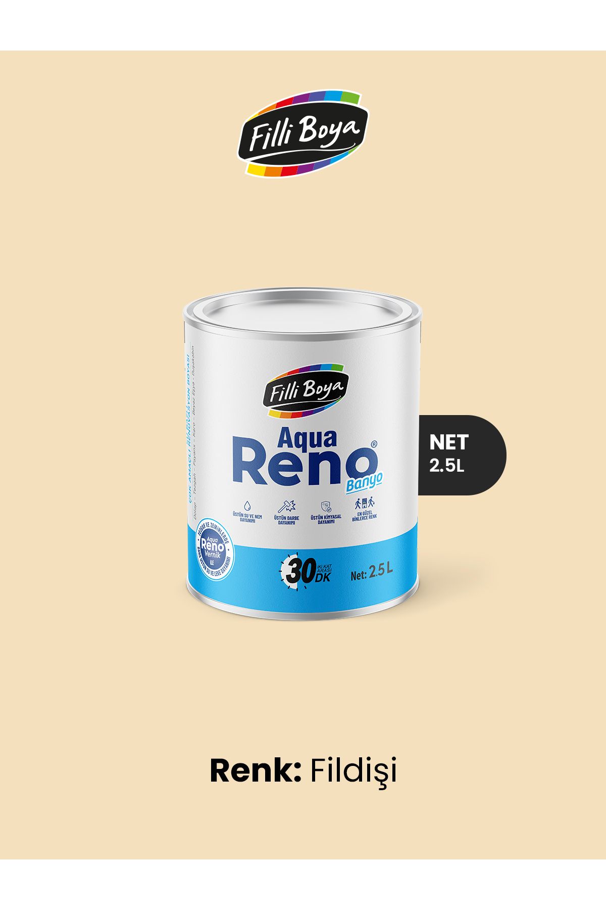 Filli Boya Aqua Reno Banyo 2.5 Lt Fildişi