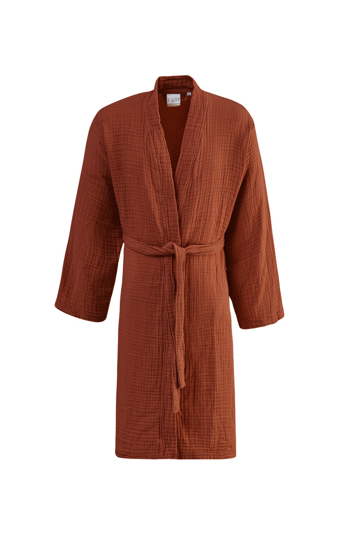 Lucy and Home Unisex Kiremit, 4 Kat Müslin Sabahlık / Bornoz /kimono