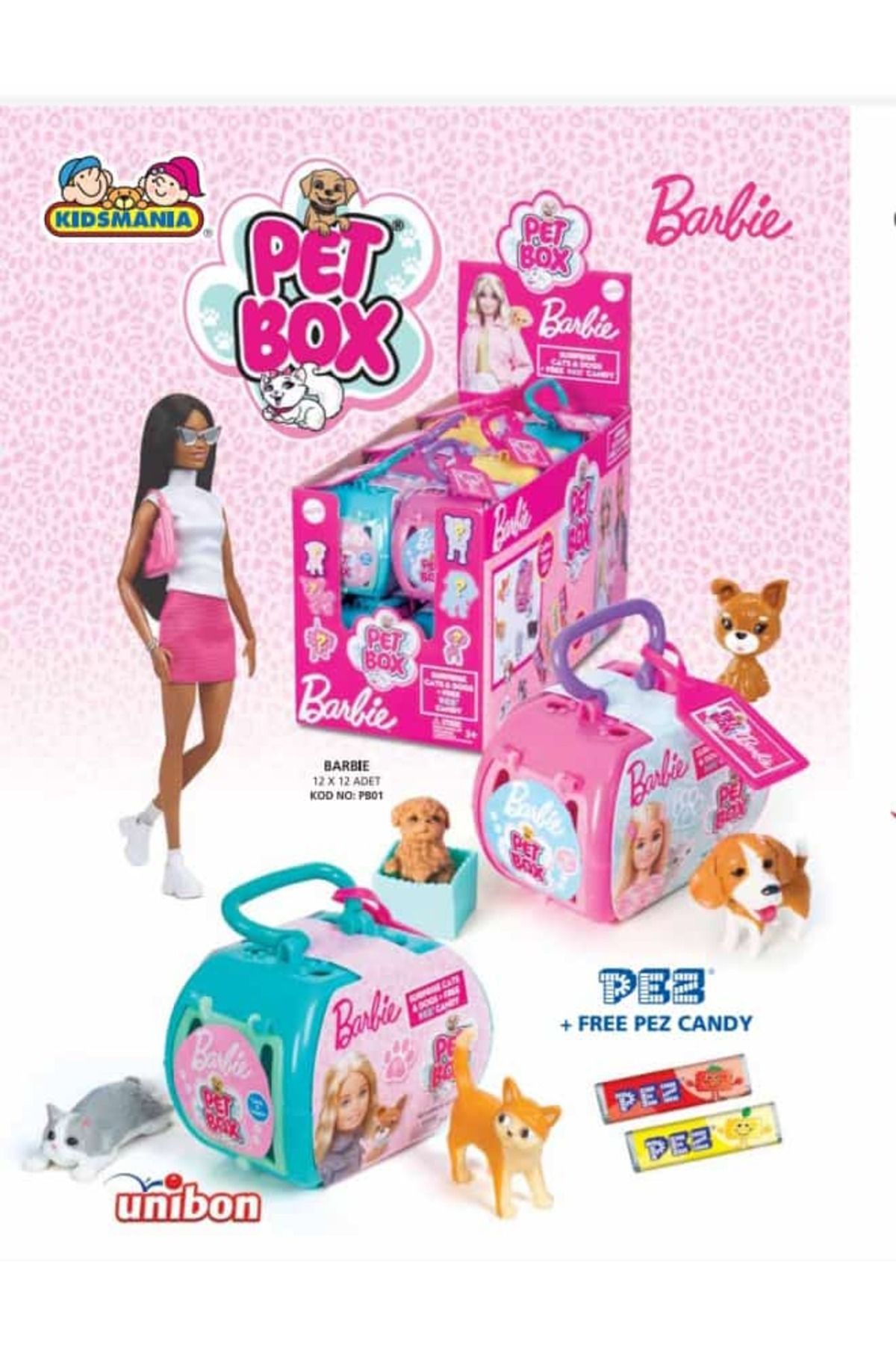 Unibon BARBİE PET BOX KEDİ&KÖPEK EVİ + PEZ YEDEK ŞEKER HEDİYELİ