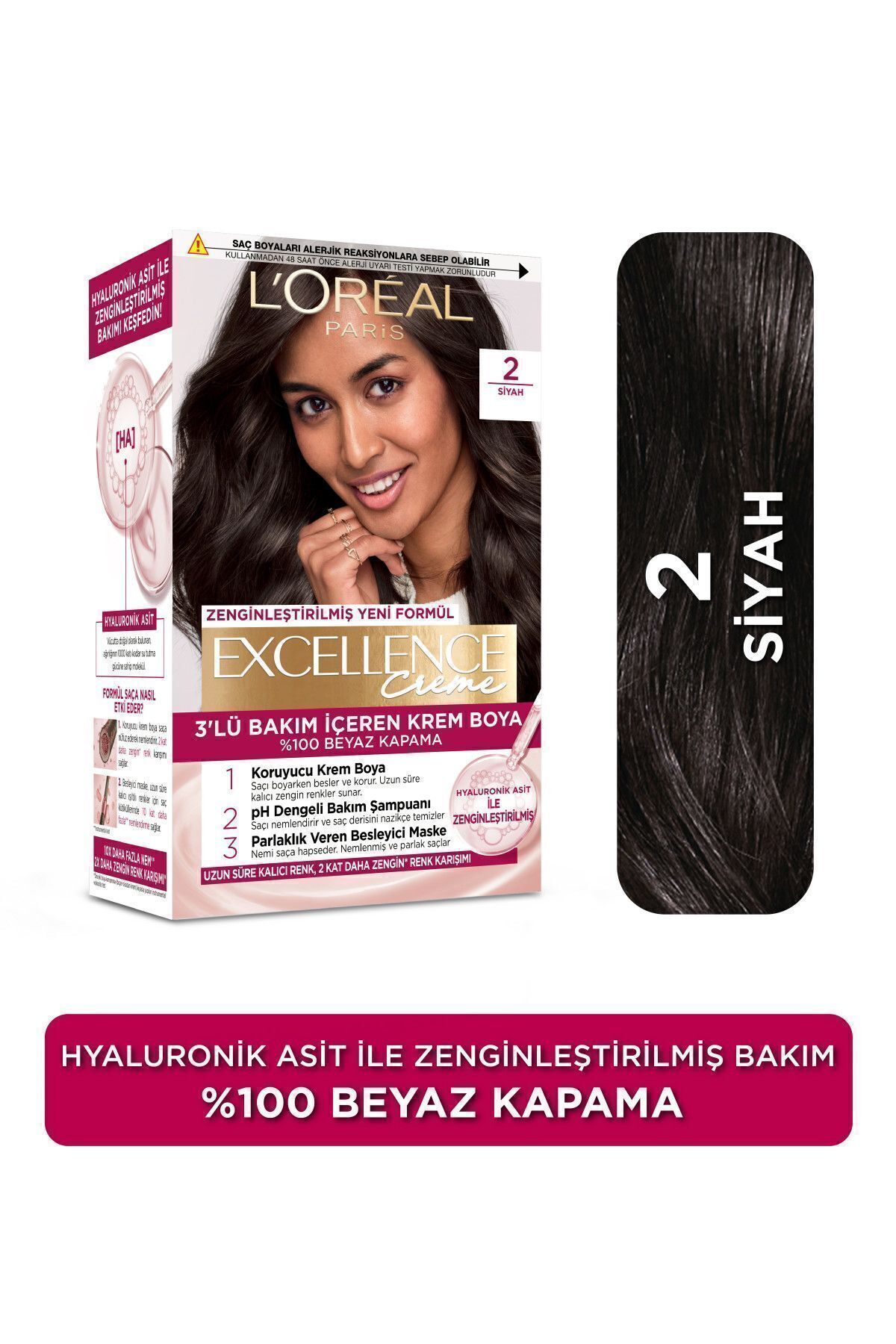 L'Oreal Paris Excellence Creme Saç Boyası 2 Siyah