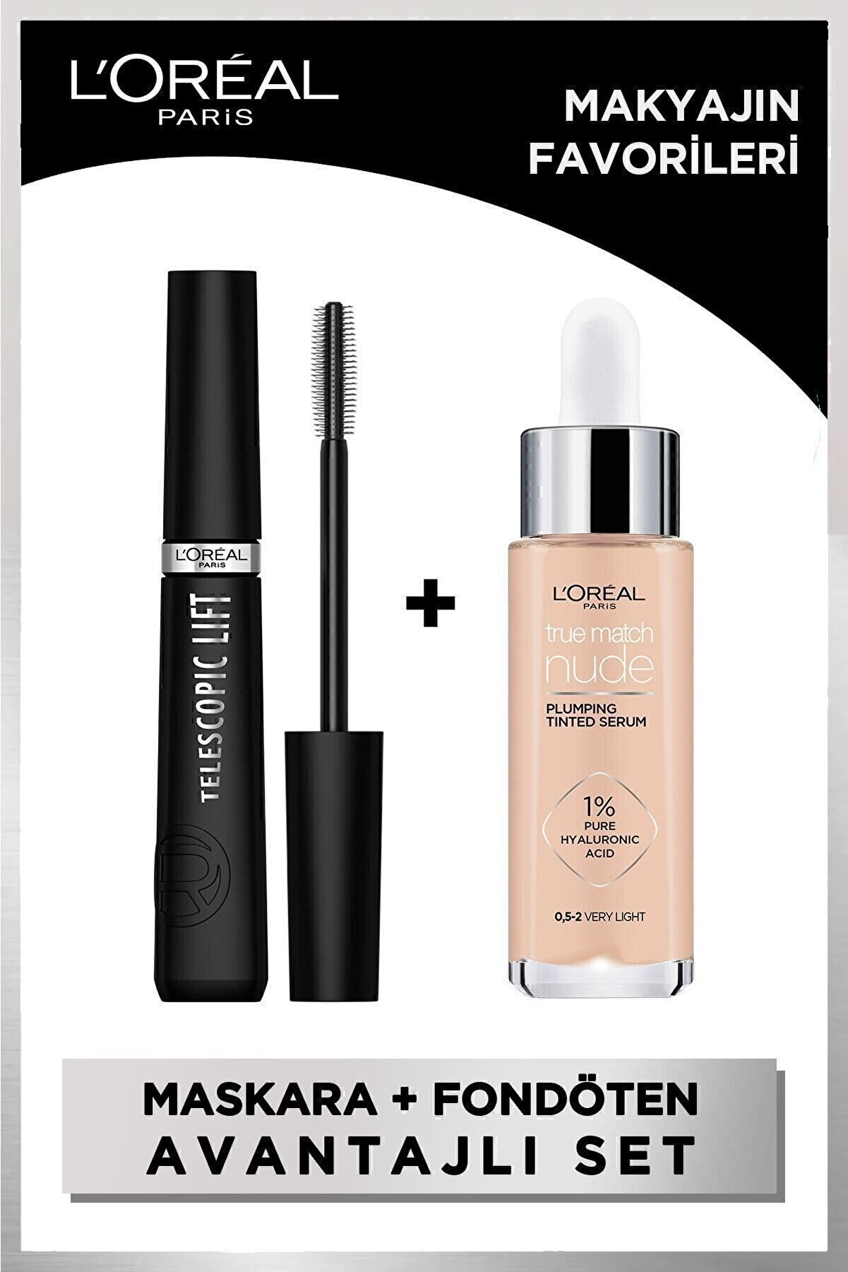 L'Oreal Paris MASCARA THAT VOLUMİZES LİFELESS LASHES & TRUE MATCH NUDE