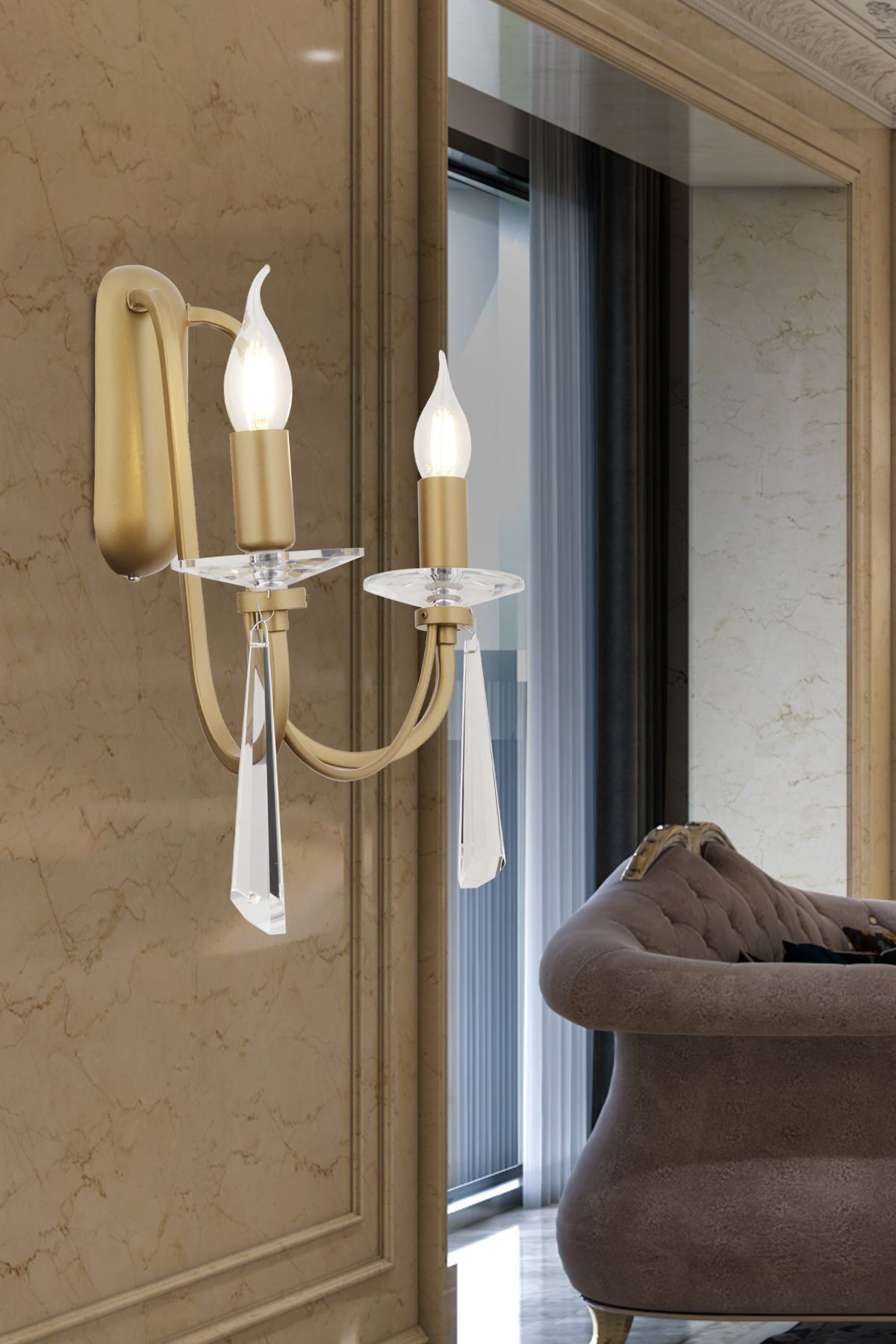 Apliqa Damian Tekli Eskitme Modern Yatak Başı, Salon Aplik