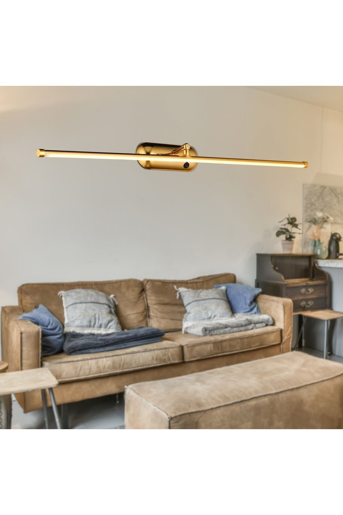 Apliqa Antoin Gold 12 Watt Modern Tablo Aplik Flüt Tasarım Yatak Başı Aplik Banyo Koridor Ledli Salon Aplik