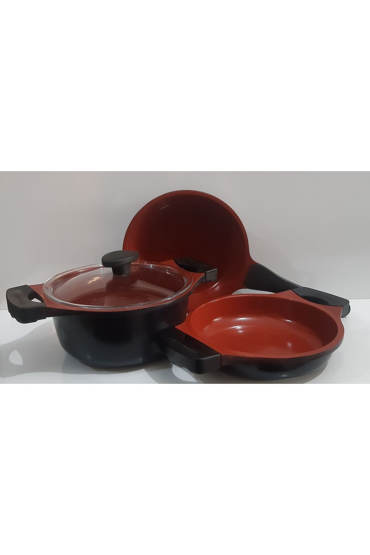 ThermoAD midas 4 parça 20 derin 20 sahan 20 tava red diamond set