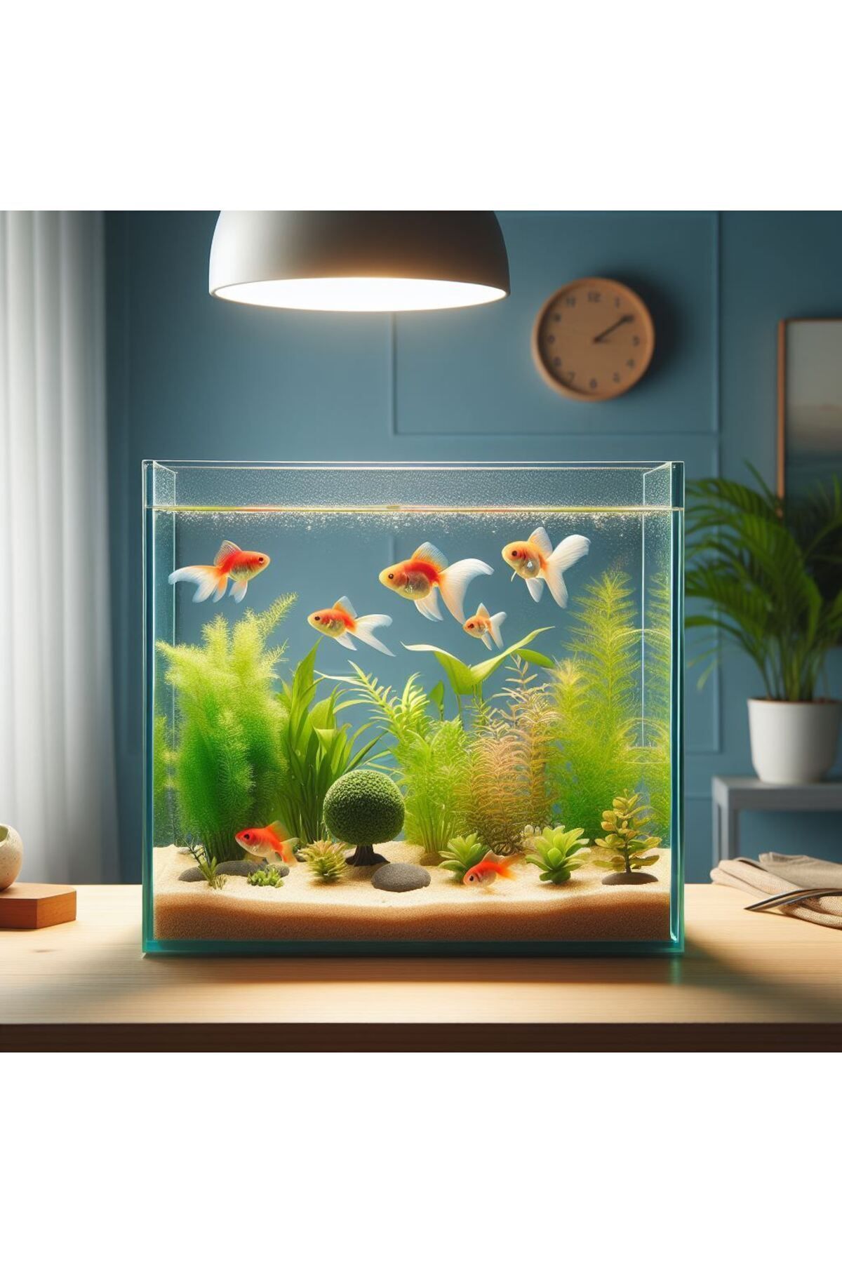 MDİZMİR Nano Cam Akvaryum Fanus Teraryum Habitat Küçük Akvaryum 20*17*15 5lt