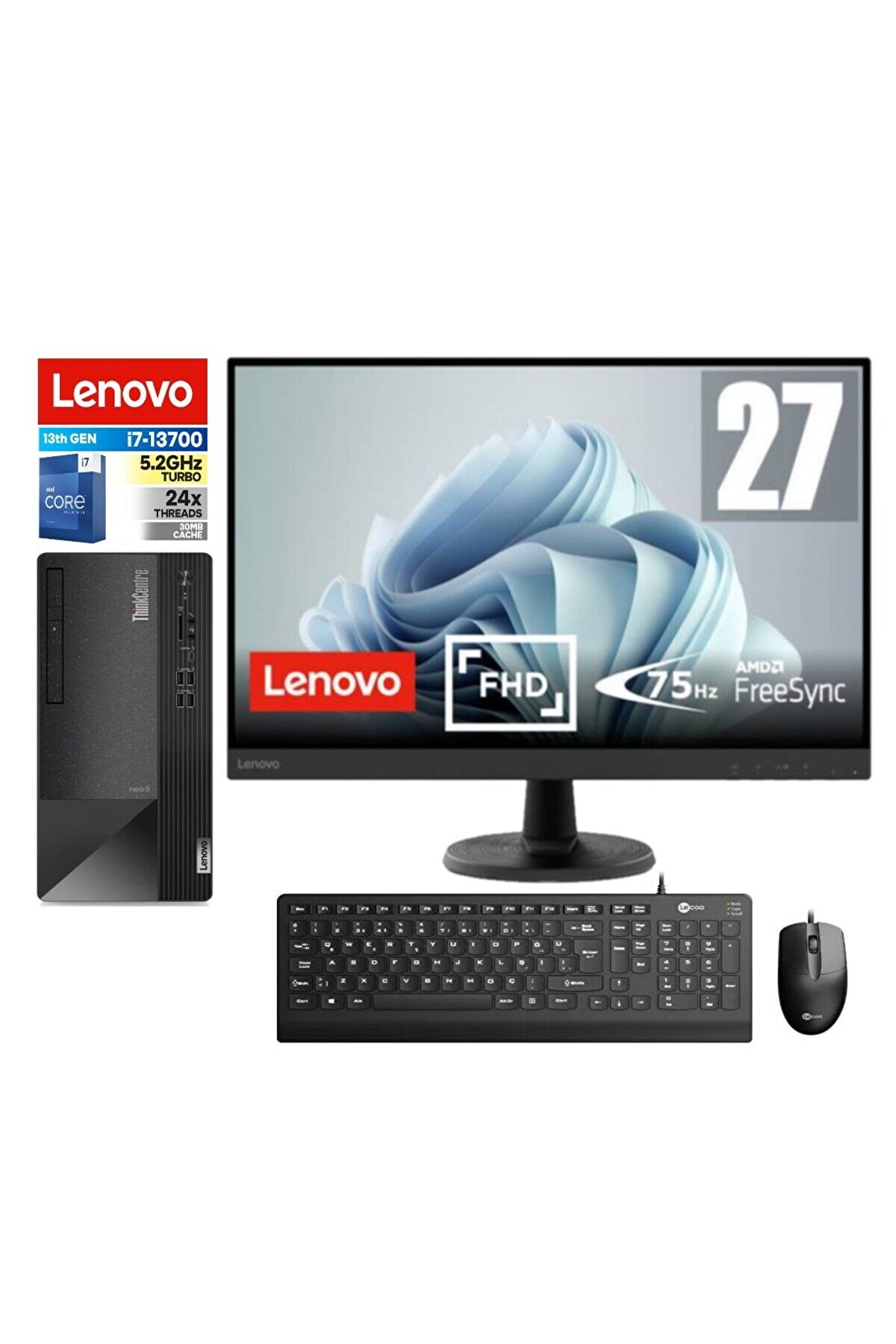 ThinkCentre neo 50T Gen4 İ7 13700 8GB 512gb SSD Freedos 27