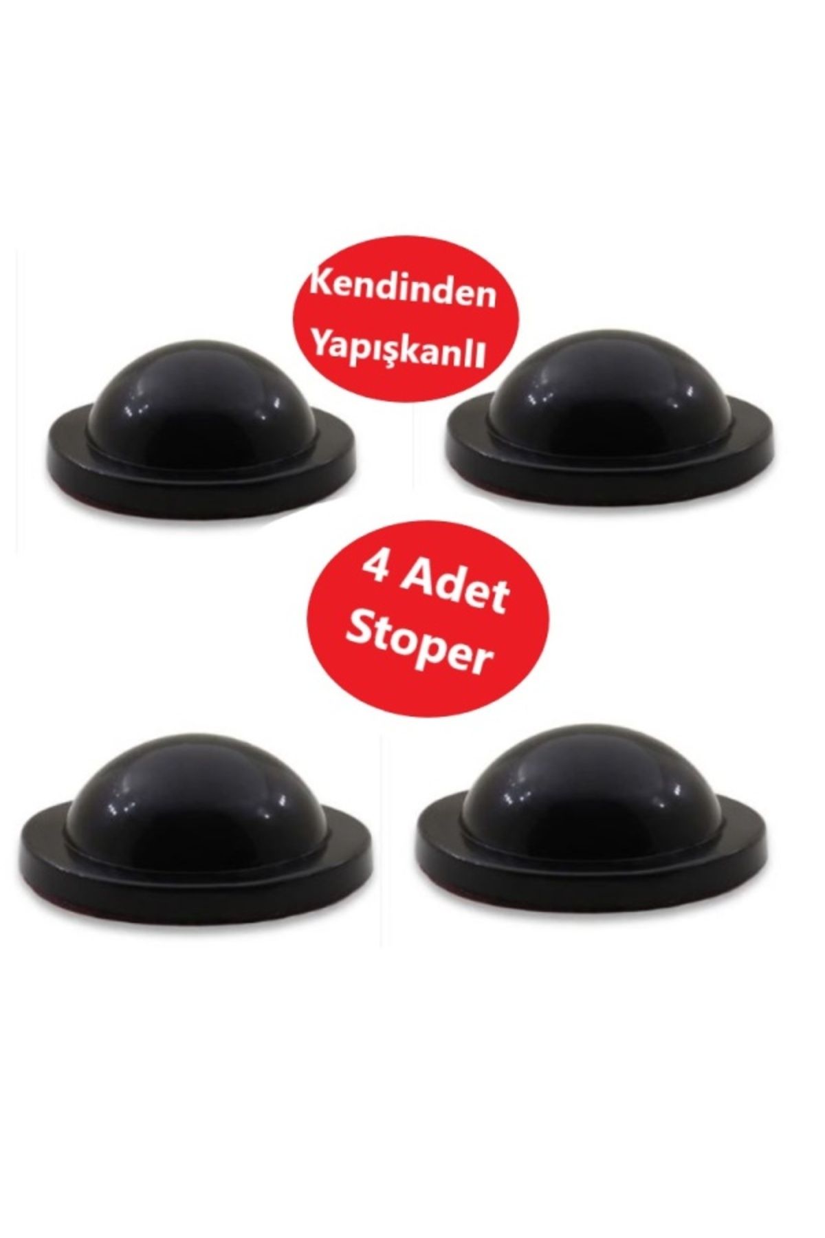 Adilon Silikon Kapı Stoperi Siyah 4 Adet Tamponu Kendinden Yapışkanlı Siyah Kapı Kolu Stopu